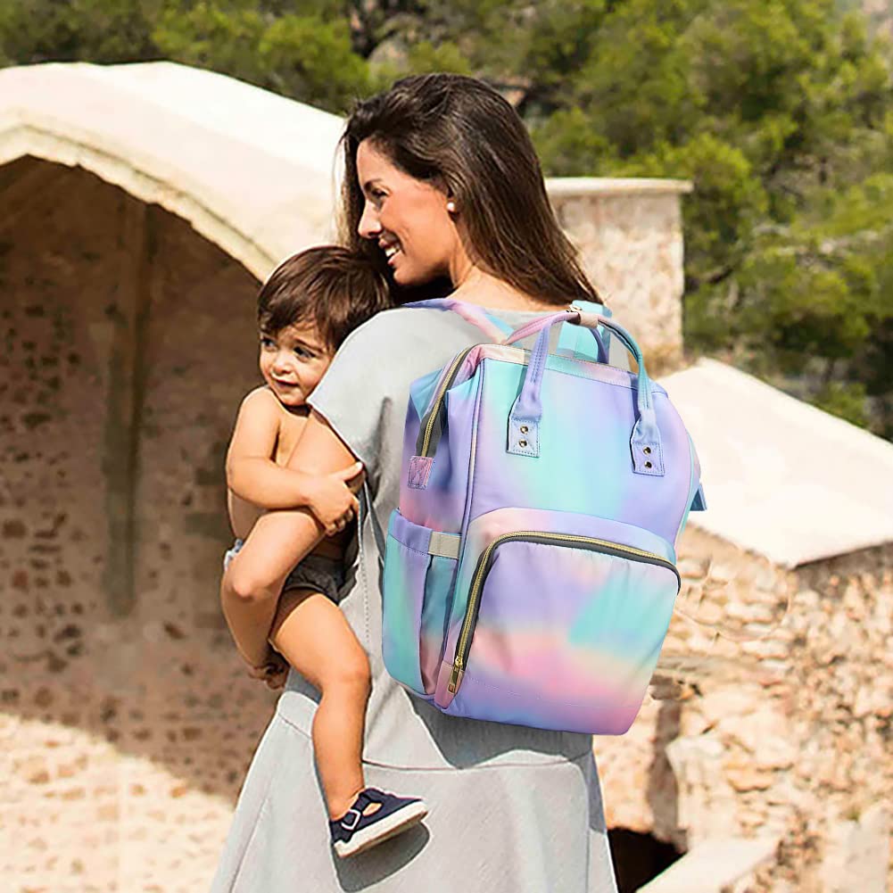 3 in 1 Waterproof Diaper Bag Backpack for Moms - Multifunctional Baby Bag with Changing Pad & Stroller Straps | Perfect for Travel, Shopping & Daily Outings with Baby