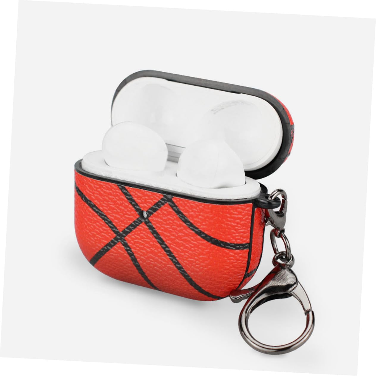 Angoily 4-Pack Genuine Leather Basketball Headphone Protective Covers - Compatible with AirPods Pro 1/2/3, Wireless Earbuds Case Protector for Sports & Workouts