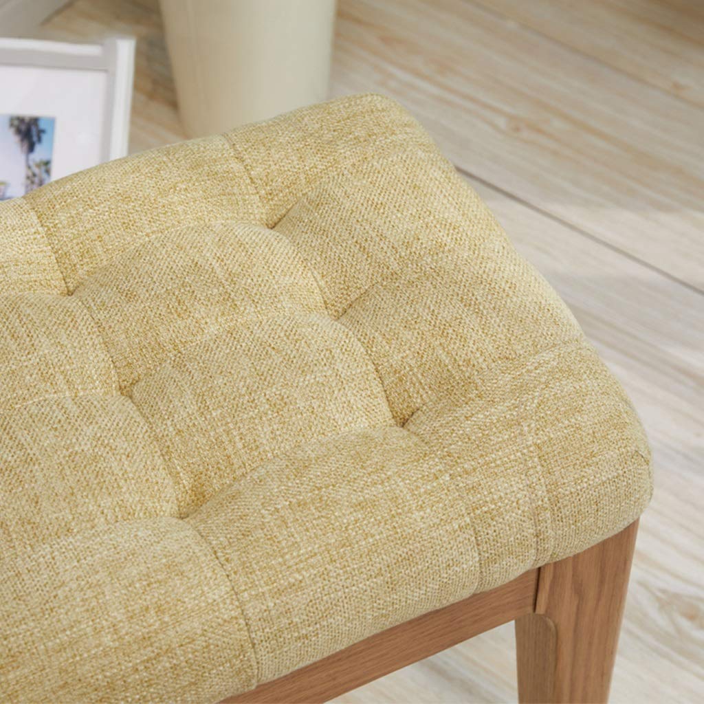 Solid Wood Vanity Bench with High Elastic Sponge - Oak Makeup Stool, Study Stool, Comfortable Footrest (Green, 45x30x47cm) - Perfect for Bedroom, Dressing Room & Home Decor