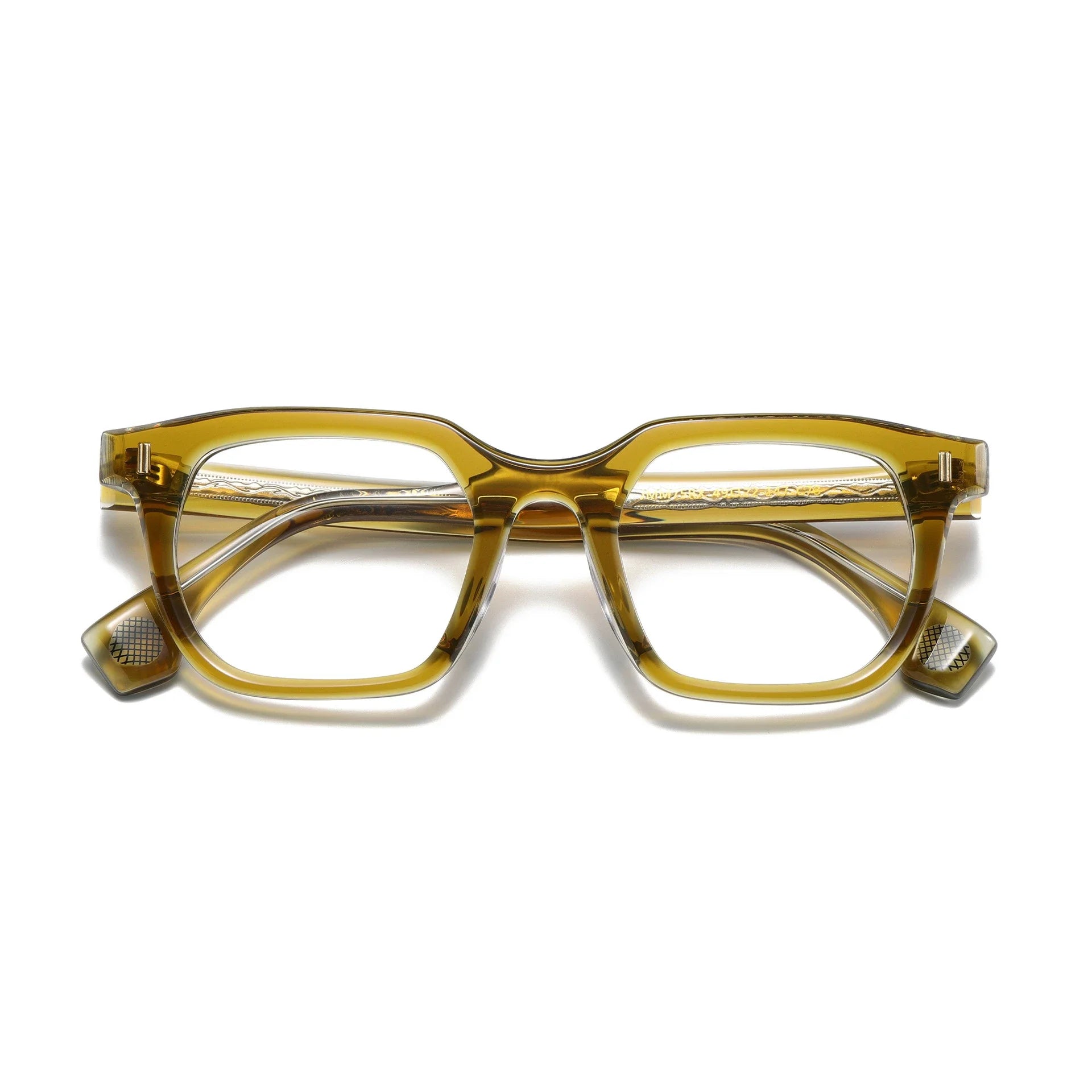 Aror Unisex Full Rim Square Brow Line Acetate Eyeglasses 94751 - Stylish & Durable Eyewear for Men & Women - Perfect for Work, Reading & Fashion Accessories