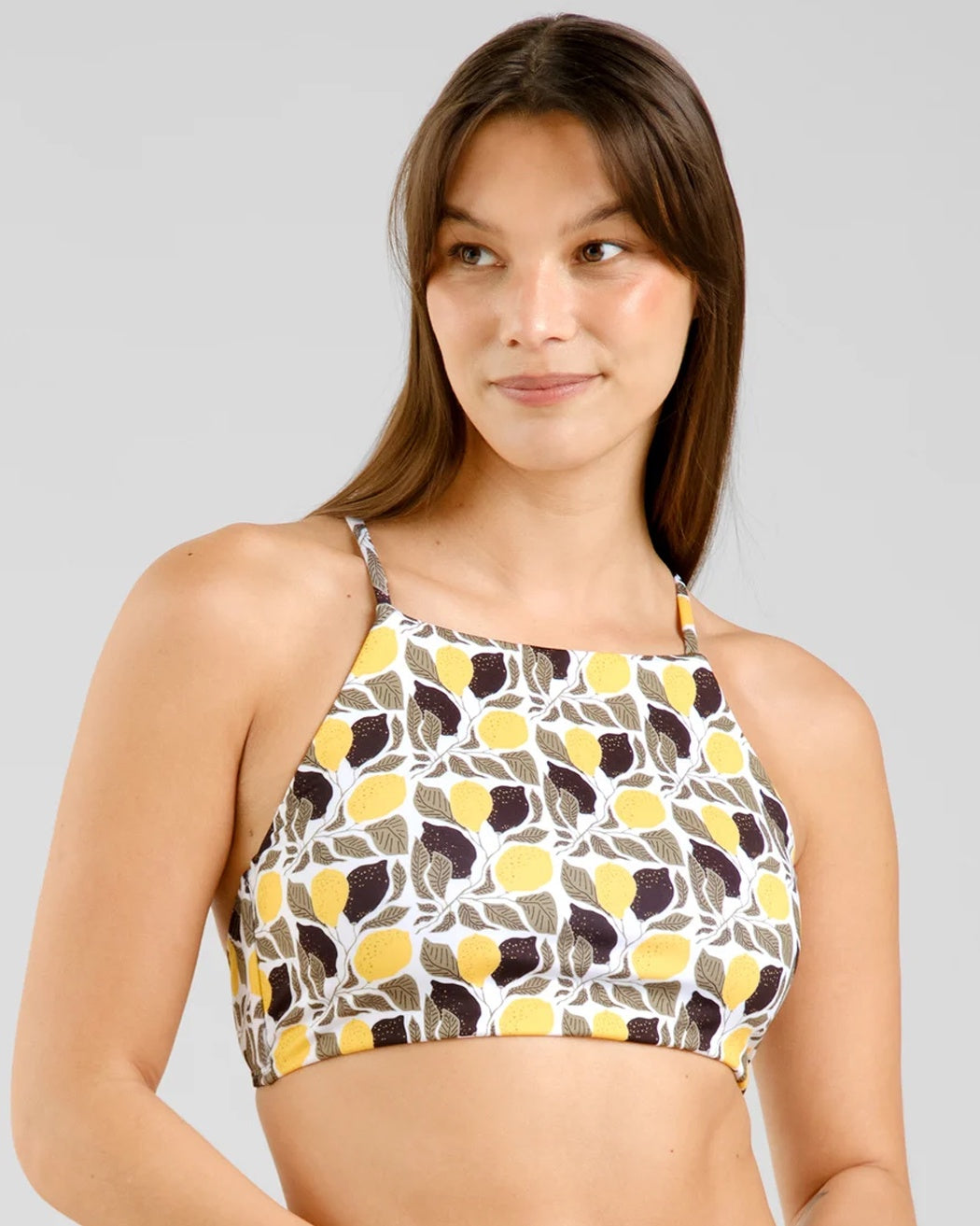 Lemon Bricks Bikini Top - Sexy Swimwear for Women, Adjustable Straps & Padded Cups - Perfect for Beach, Pool Party & Summer Vacation