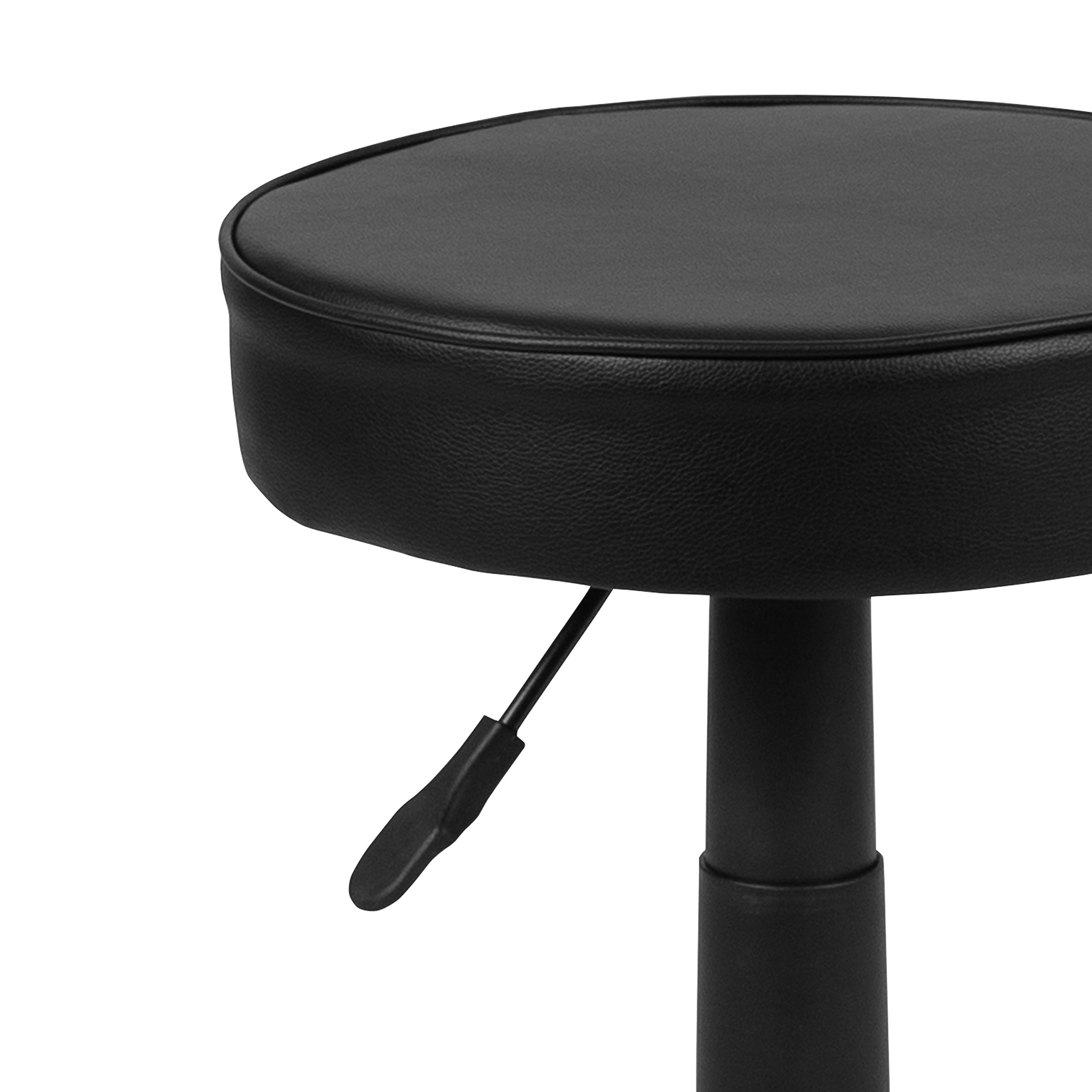 Black Adjustable Rolling Doctor Stool with Ergonomic Molded Seat - Perfect for Medical Offices, Dental Clinics & Home Workstations
