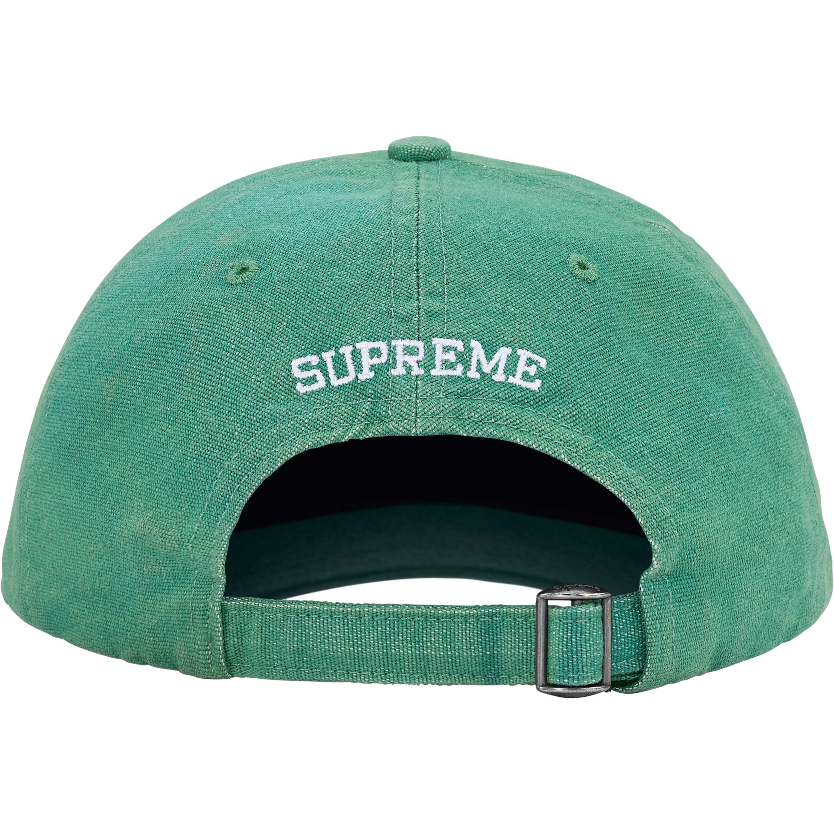 Supreme Cordura® Denim S Logo 6-Panel Green Hat - Stylish & Durable Unisex Baseball Cap for Streetwear, Outdoor & Casual Fashion