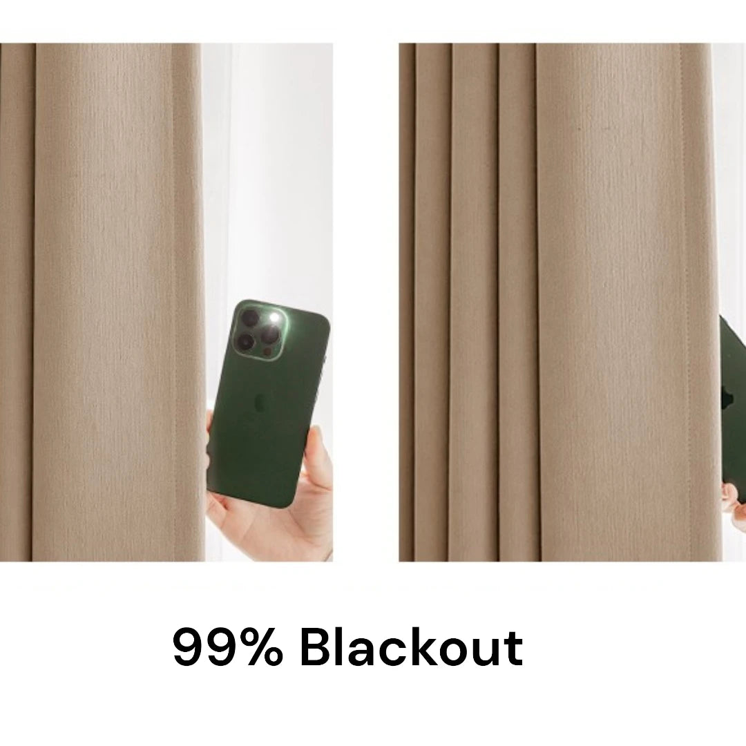 Isabel Plush Chenille Thermal Blackout Curtains for Bedroom - Custom Size, Noise Reducing, Energy Efficient, 100% Light Blocking for Better Sleep & Privacy