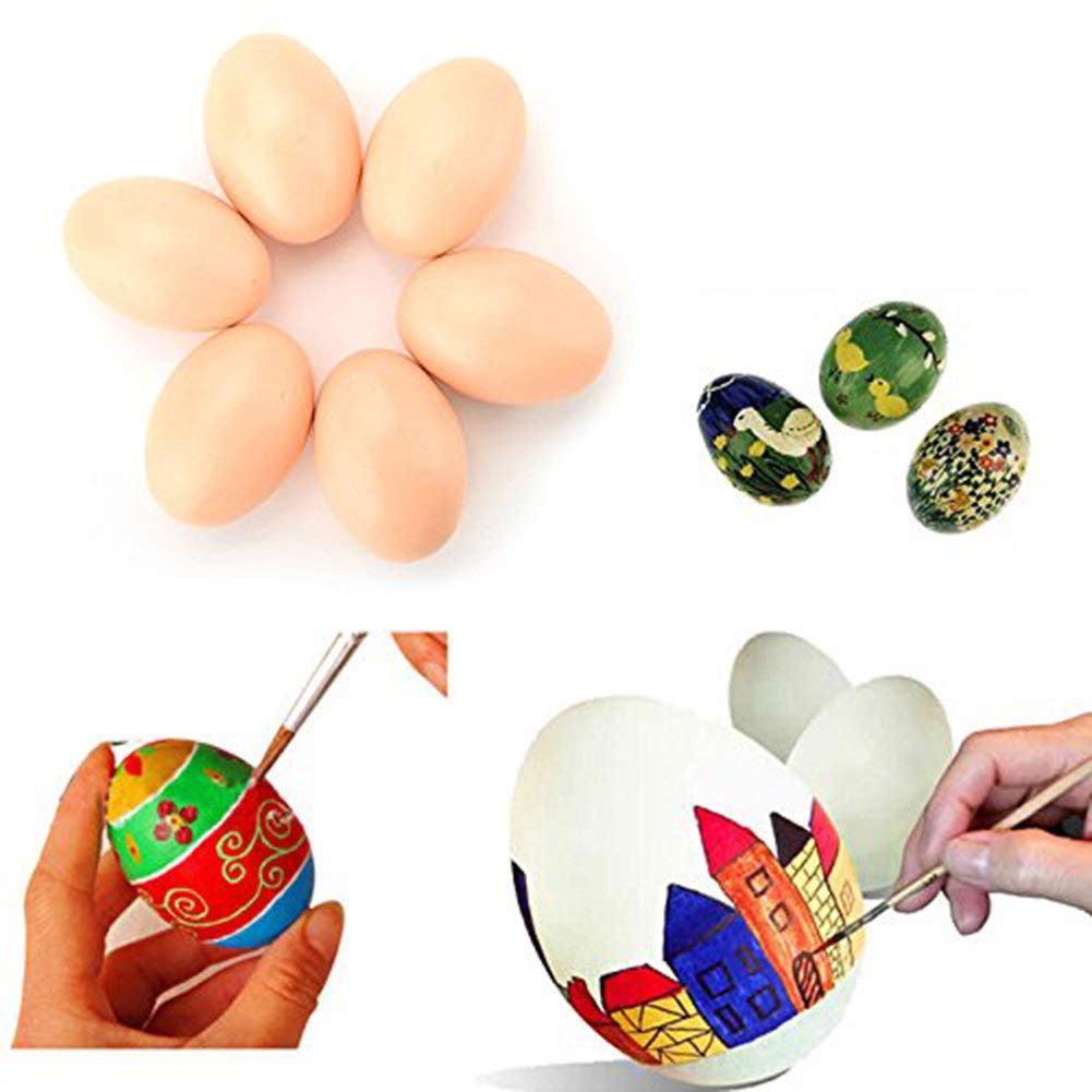 6Pcs Artificial Easter Eggs for DIY Painting & Decorating - Easter Crafts, Kids Pretend Play Toys, Easter Ornaments & Gifts for Home Party Decorations