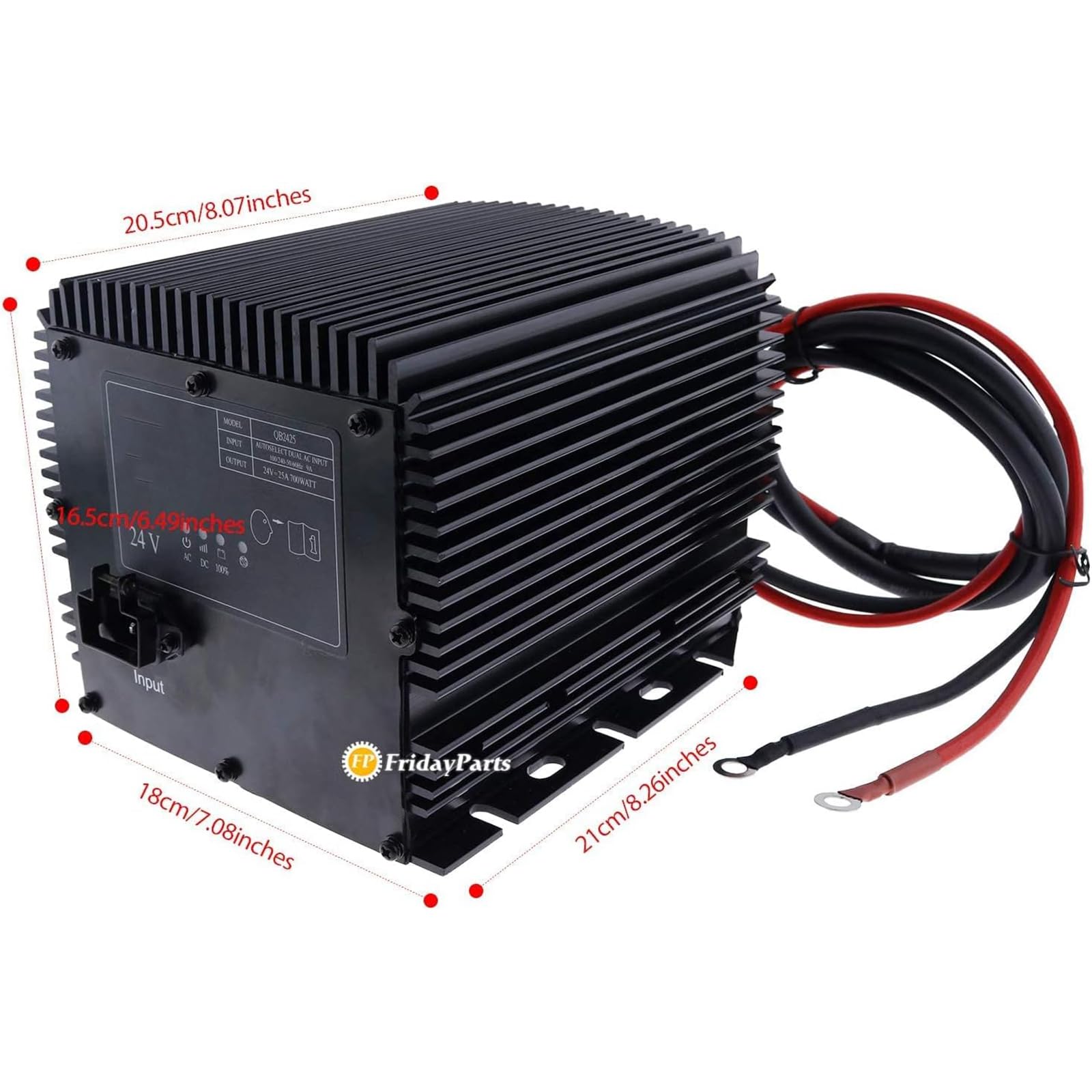 FridayParts 24V 25A Fast Battery Charger 0400220 - Compatible with JLG Lifts, Scissor Lifts, Boom Lifts - Perfect for Construction Sites & Warehouse Equipment Maintenance