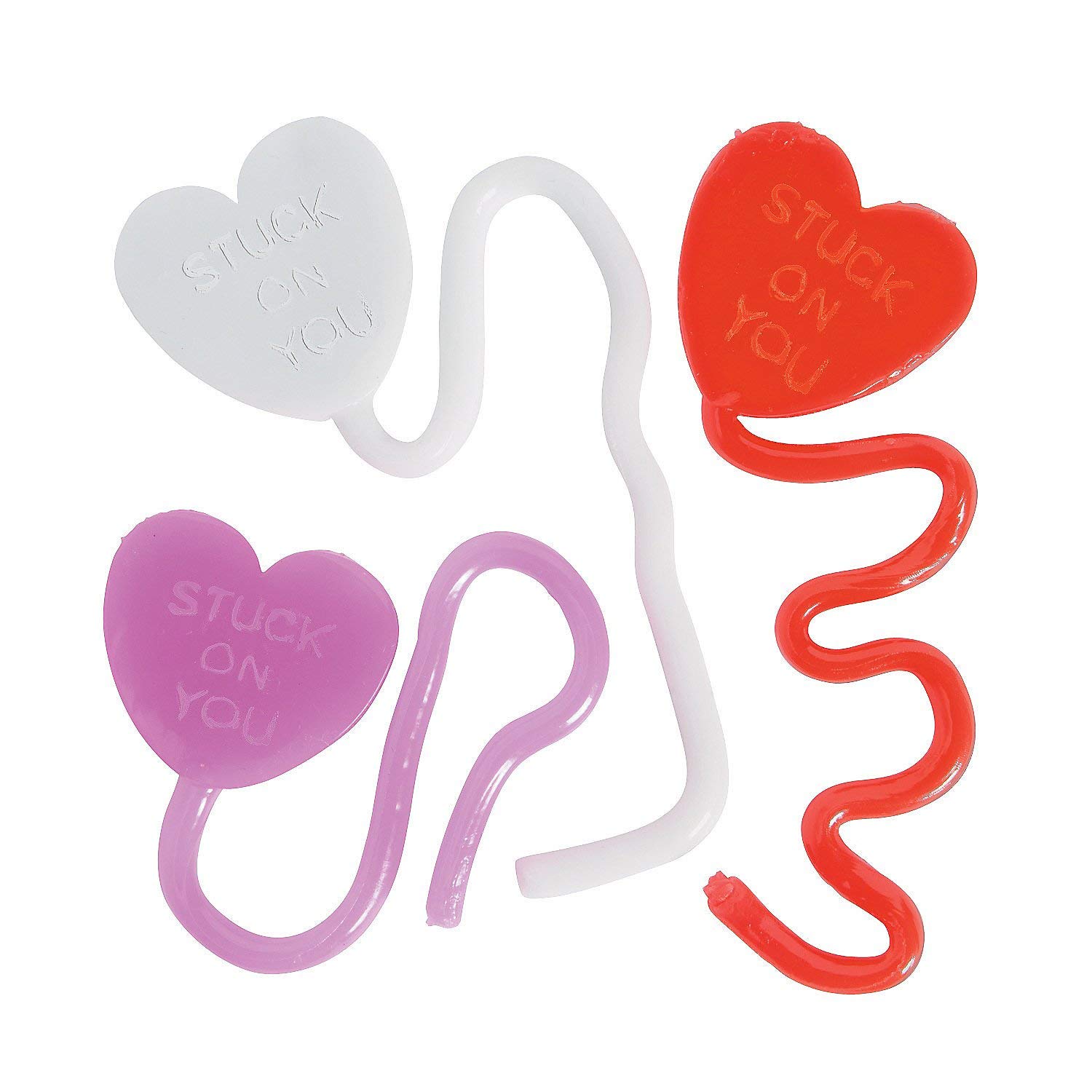 Valentine's Day Sticky Hearts - 72-Piece Stretchy & Sticky Fun Toy Set for Kids - Perfect for Classroom Prizes, Party Favors & Valentine's Day Gifts