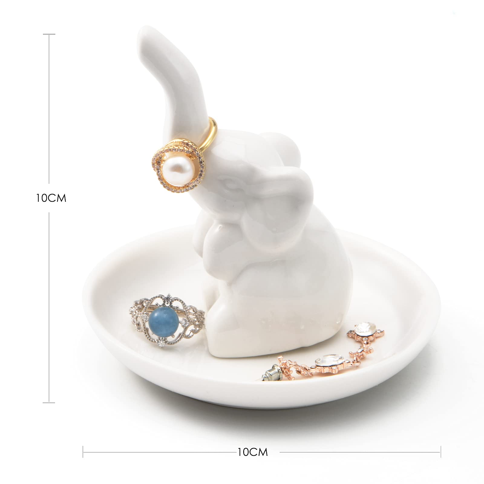 PUDDING CABIN Elephant Ring Holder Dish - Elegant Wedding, Engagement, Bridal Shower Gift for Women, Mom, Girls, Aunt, Sisters - Perfect for Christmas, Birthday, Anniversary Celebrations - Ideal for Home Decor, Jewelry Organization, and Special Occasions