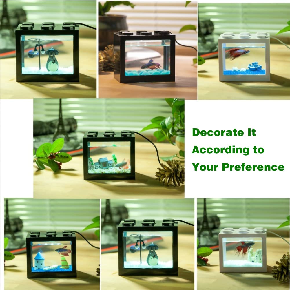 Mini USB LED Aquarium Fish Tank Light - White Plastic Desktop Lamp for Office, Tea Table & Home Decor | Perfect for Relaxation & Stress Relief