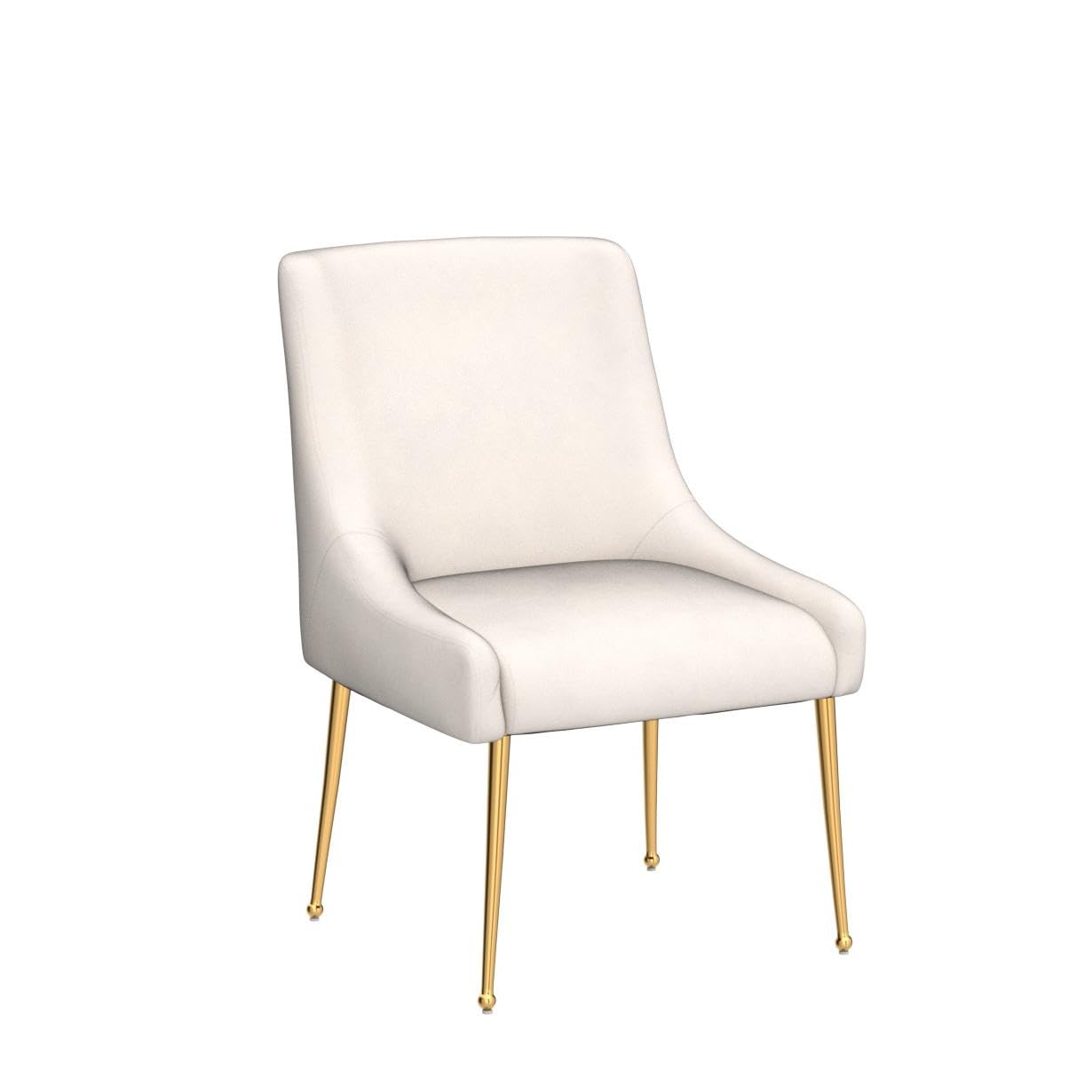 Premium Velvet Dining Chairs Set of 2 - Modern Upholstered Accent Chairs with Gold Metal Legs for Kitchen, Dining Room, Living Room & Bedroom - Soft Cream Velvet Fabric - Perfect for Entertaining, Family Meals & Home Decor