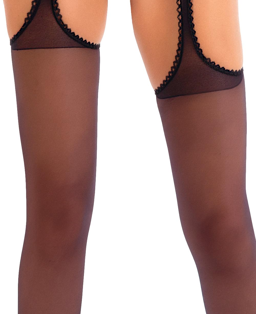 Mila Marutti Women's Sheer Suspender Stockings - Sexy Garter Pantyhose & Thigh High Tights Lingerie for Date Night & Boudoir Photography