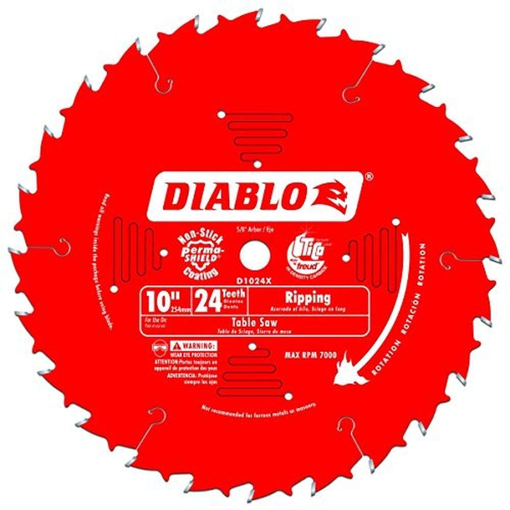 Freud 10-Inch 24-Tooth Carbide-Tipped Circular Saw Blade – Perfect for Woodworking, Plywood, and MDF Cutting