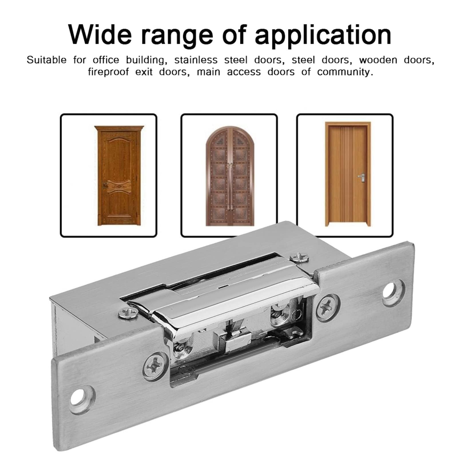 12V 300kg Heavy Duty Electric Door Lock - Stainless Steel Magnetic Strike for Double Unlocking | Waterproof & Durable for Office Buildings, Factory Doors & Security Gates | Ideal for Commercial & Industrial Access Control