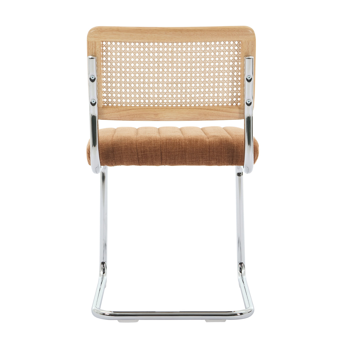 Stylish Blake Rattan Fabric Dining Chair - Modern Woven Rattan Seat with Upholstered Cushion - Perfect for Indoor Dining Room, Kitchen, Patio & Outdoor Entertaining