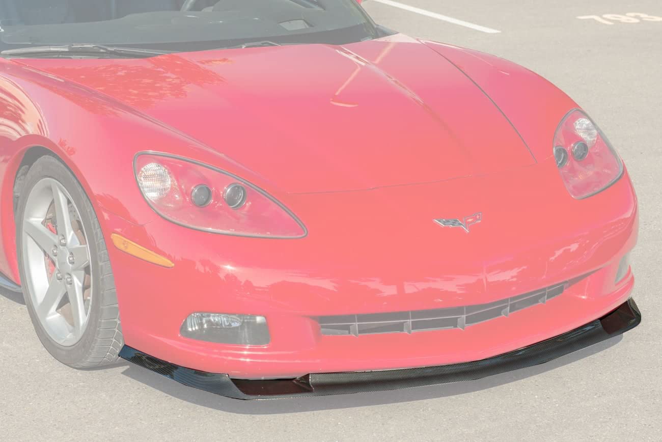 2005-2013 Chevrolet Corvette C6 Base & ZR1 Style Front Bumper Lower Lip Splitter - ABS Plastic Hydro-Dipped Carbon Fiber | Aerodynamic Upgrade for Enhanced Performance & Aggressive Look | Perfect for Car Shows, Racing & Street Style