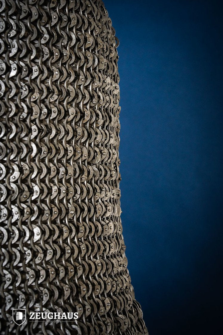 Chainmail Hood - 6mm Steel Flat Ring Riveted Medieval Armor for LARP, Cosplay & Renaissance Fairs - Oil Finished for Durability & Rust Protection