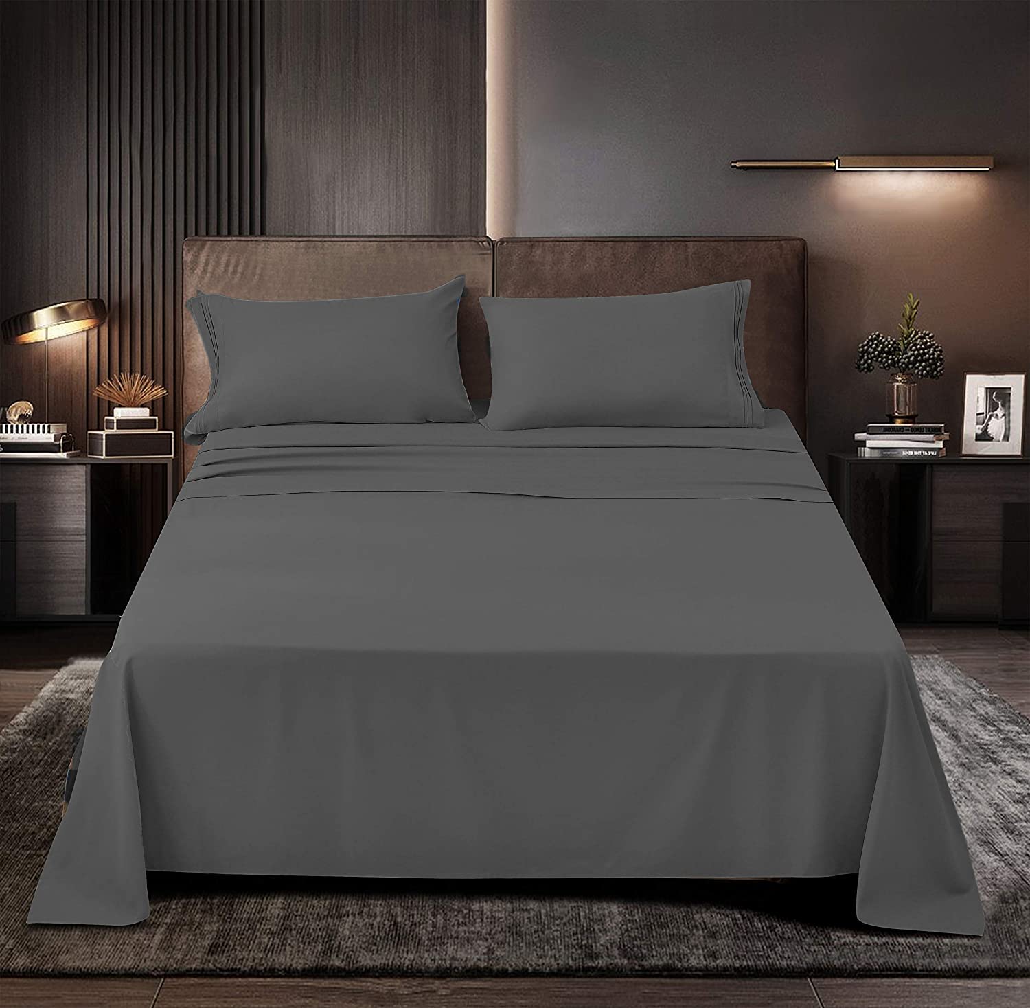 Premium 100% Cotton Waterbed Sheet Set - King/California King Size, 15