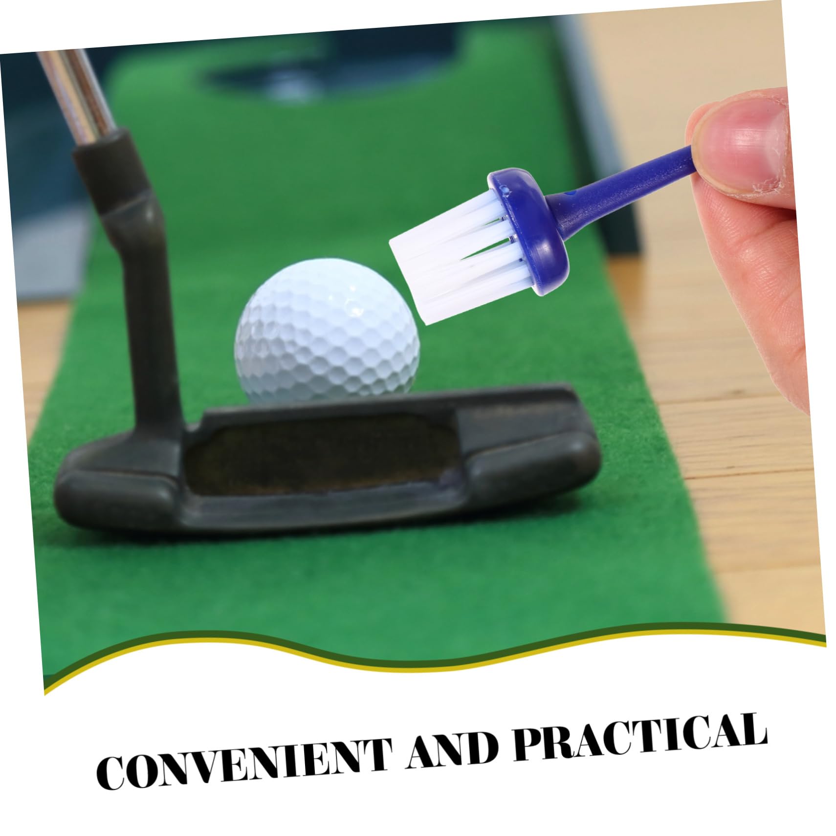 Premium Golf Ball & Tee Cleaner Set - Plastic Golf Tees with Red Golf Mat - Perfect for Driving Range & Home Practice