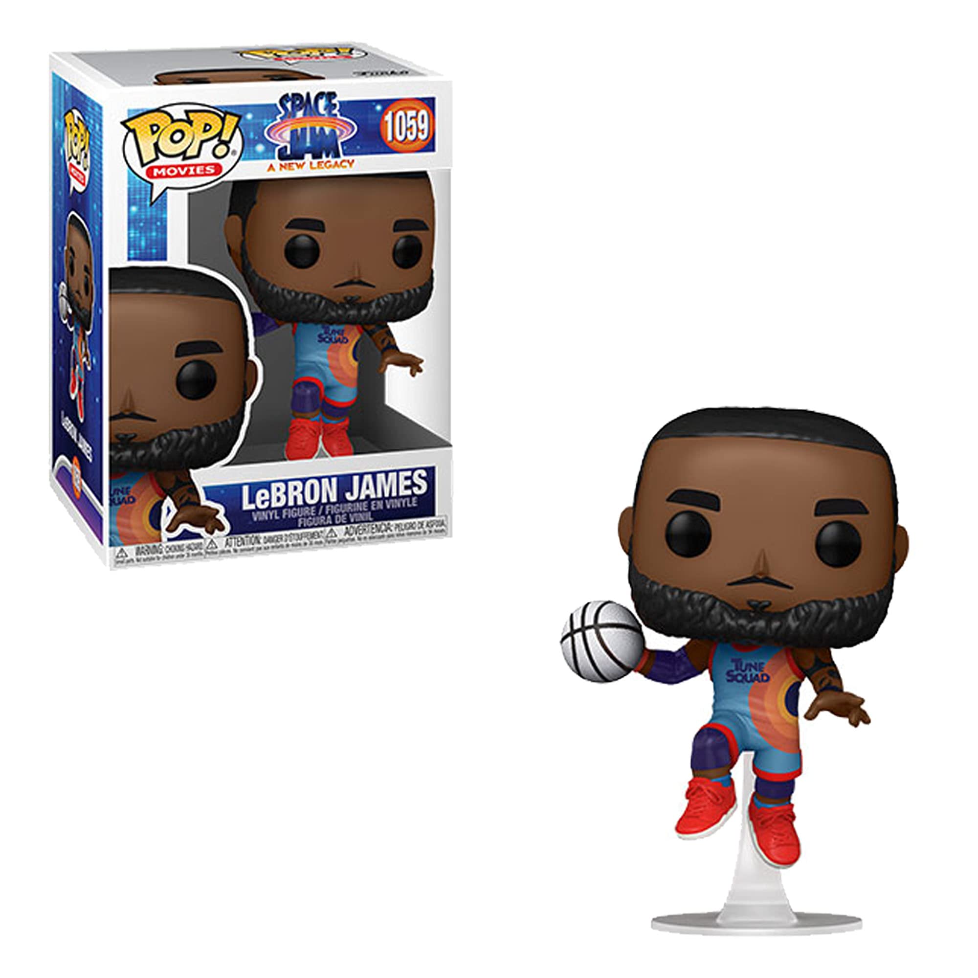 Funko Pop! Movies: Space Jam 2 - LeBron James (Leaping Pose) - Collectible Vinyl Figure - Official Merchandise - Perfect Gift for Kids & Adults - Great for Movie Fans & NBA Collectors - Display for Home, Office or Game Room Decor