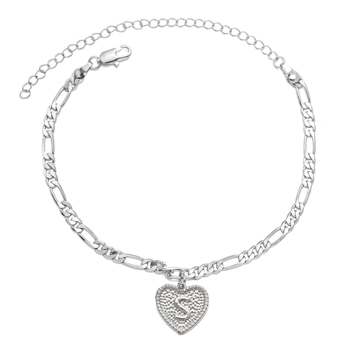 18K Gold & Silver Initial Ankle Bracelets for Women & Men - Custom Name Cuban Link Figaro Anklet for Women, Teen Girls - Perfect for Gifts, Beachwear & Everyday Fashion