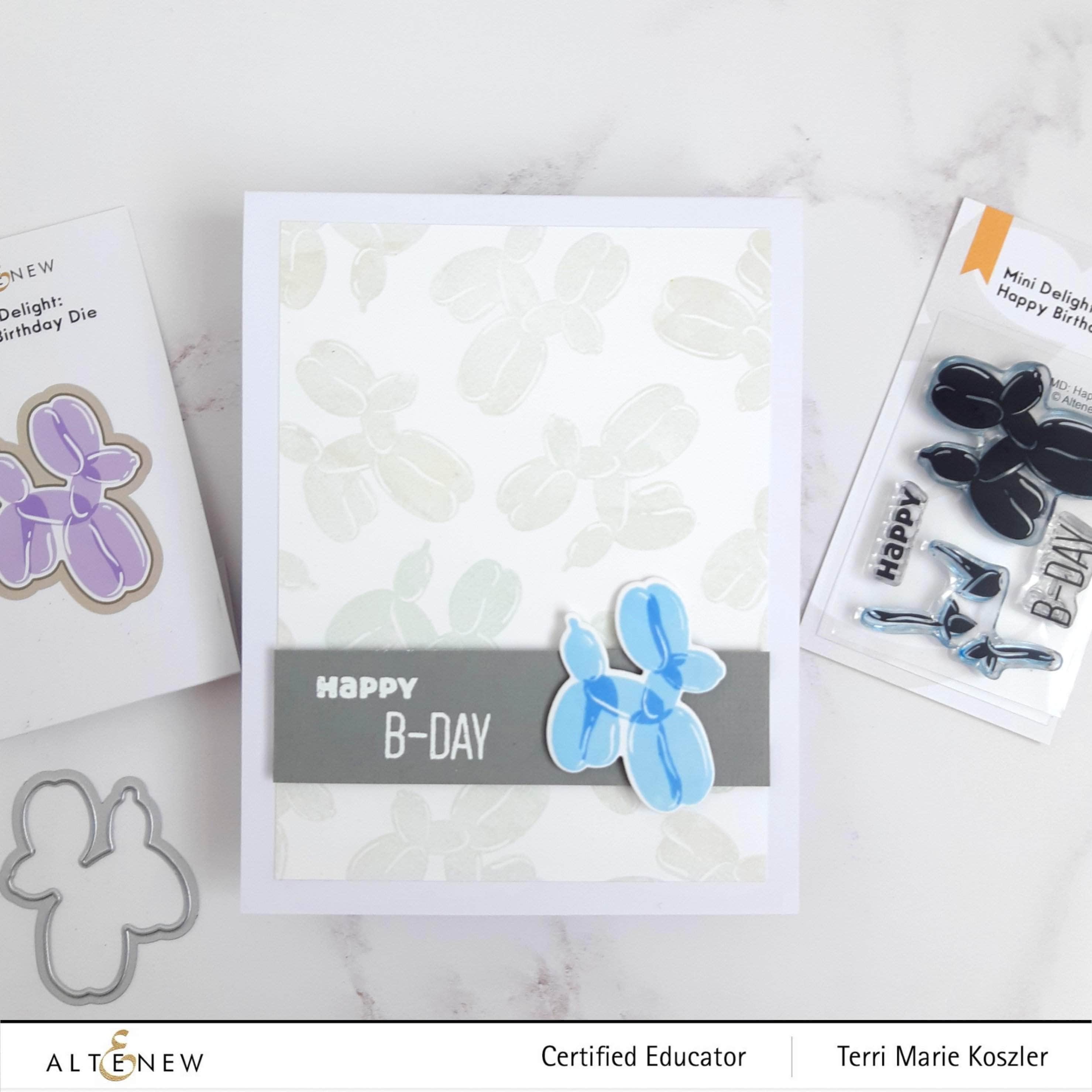 Mini Delight Happy Birthday Stamp & Die Set for Card Making - Perfect for DIY Greeting Cards, Scrapbooking & Paper Crafts