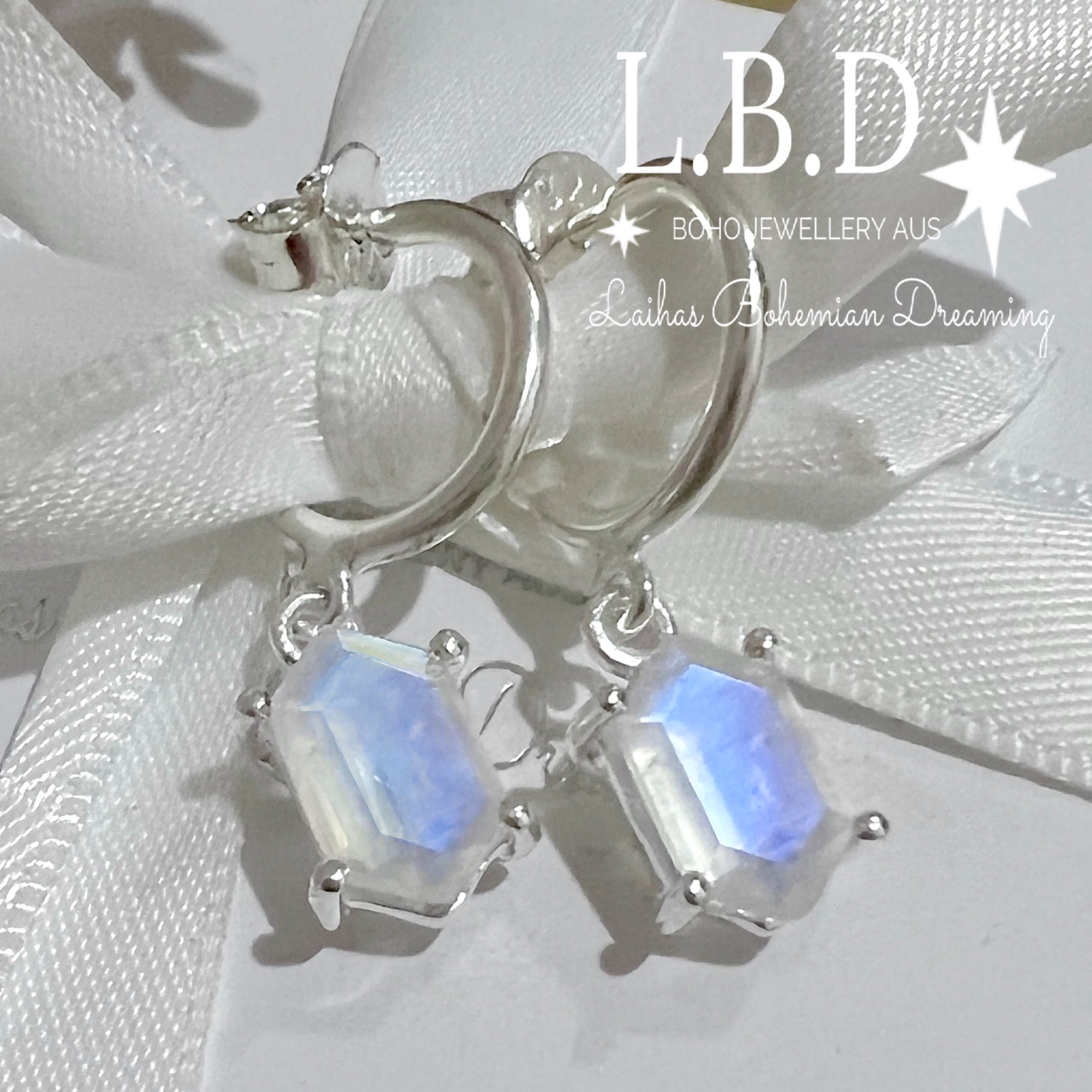 Hexagon Moonstone Hoop Earrings for Women - Healing Crystal Jewelry for Everyday Wear & Special Occasions
