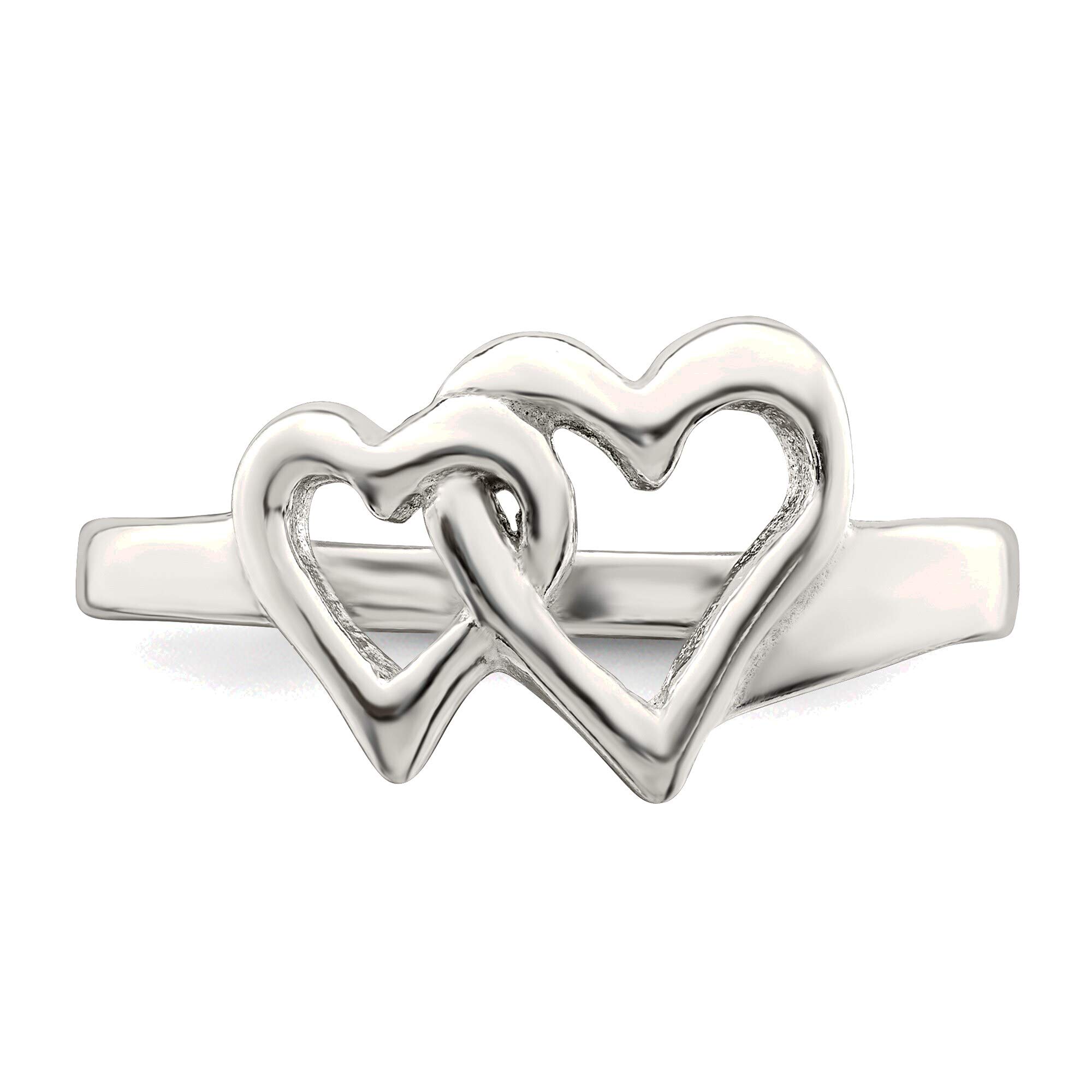 Bonyak Sterling Silver Heart Ring Size 8 - Perfect Gift for Her