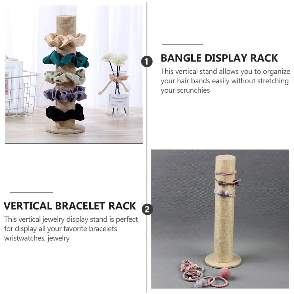 Cabilock 2-Pack Acrylic Jewelry Organizer Stand - Vertical Bracelet Holder for Bangles, Necklaces, Rings & Hair Accessories | Perfect for Bedroom Vanity, Bathroom Counter & Salon Display