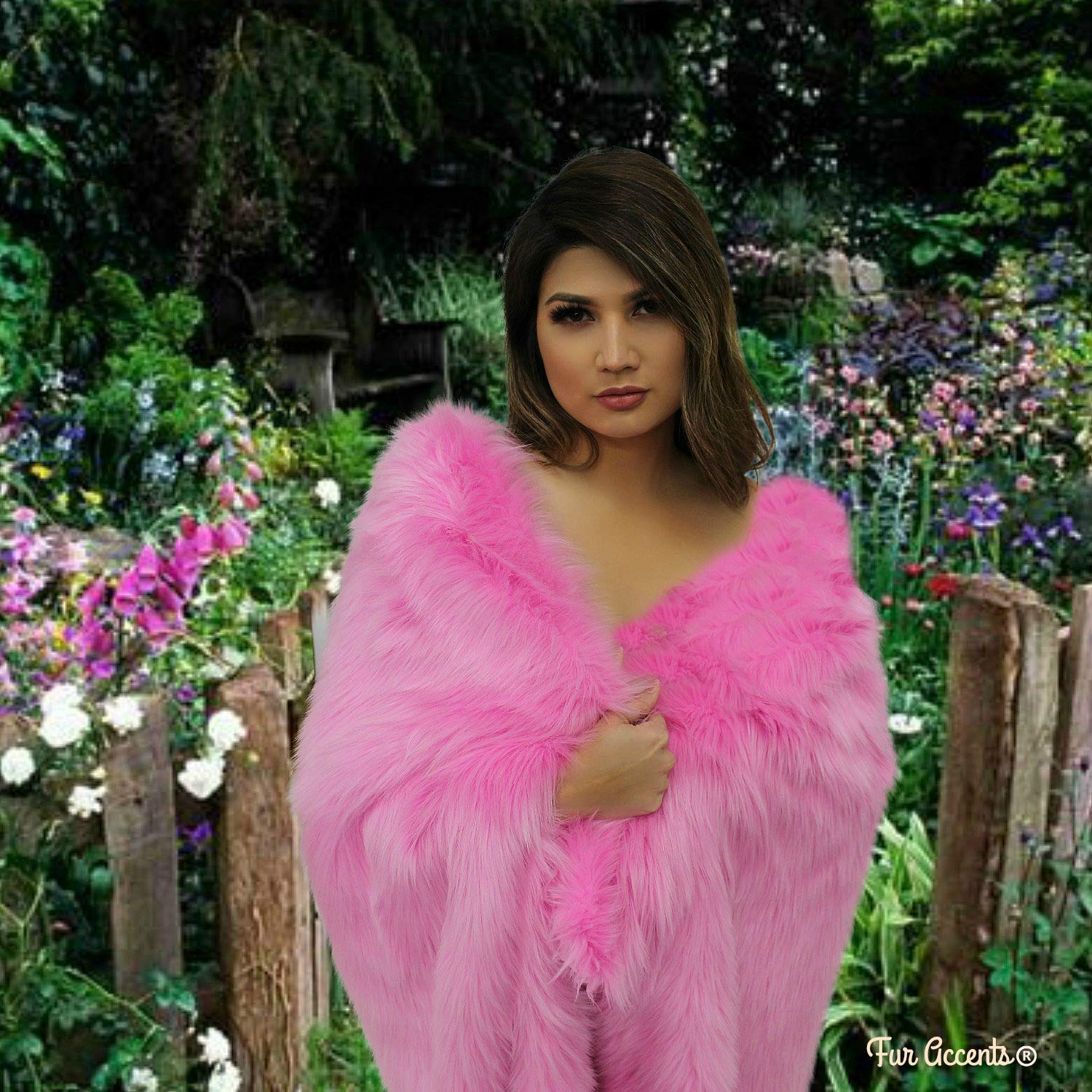 Soft Plush Faux Fur Throw Blanket - Hot Pink Shaggy Small Blanket (2'x3') - Cozy Decorative Fur Accent for Bed, Sofa & Home Decor