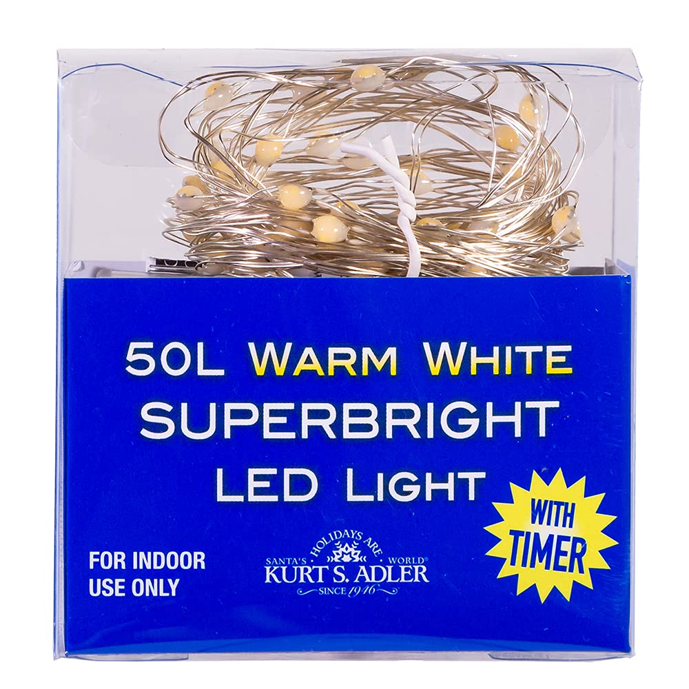 Kurt S. Adler BAT0301WW White String Lights - Perfect for Christmas Decorations, Party Lighting & Home Ambiance