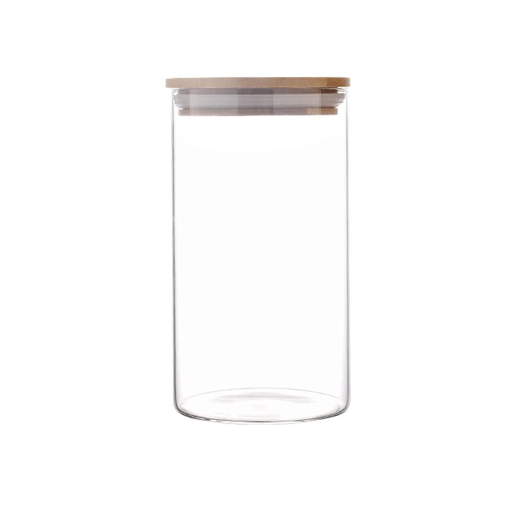 Clear Glass Food Storage Containers with Lid - 1200ML Cute Cat Design Kitchen Canisters for Coffee, Tea, Cookies | Airtight Pantry Organization & Baking Supplies Storage