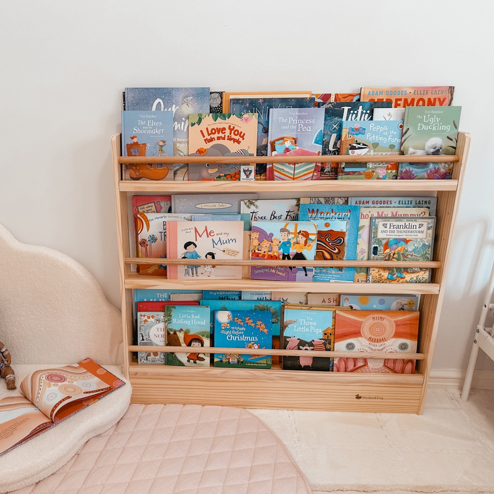 NALA 3-Tier Adjustable Solid Wood Bookshelf - Sturdy & Space-Saving Storage for Books, Decor & Office Supplies | Perfect for Home, Office & Dorm Room Organization