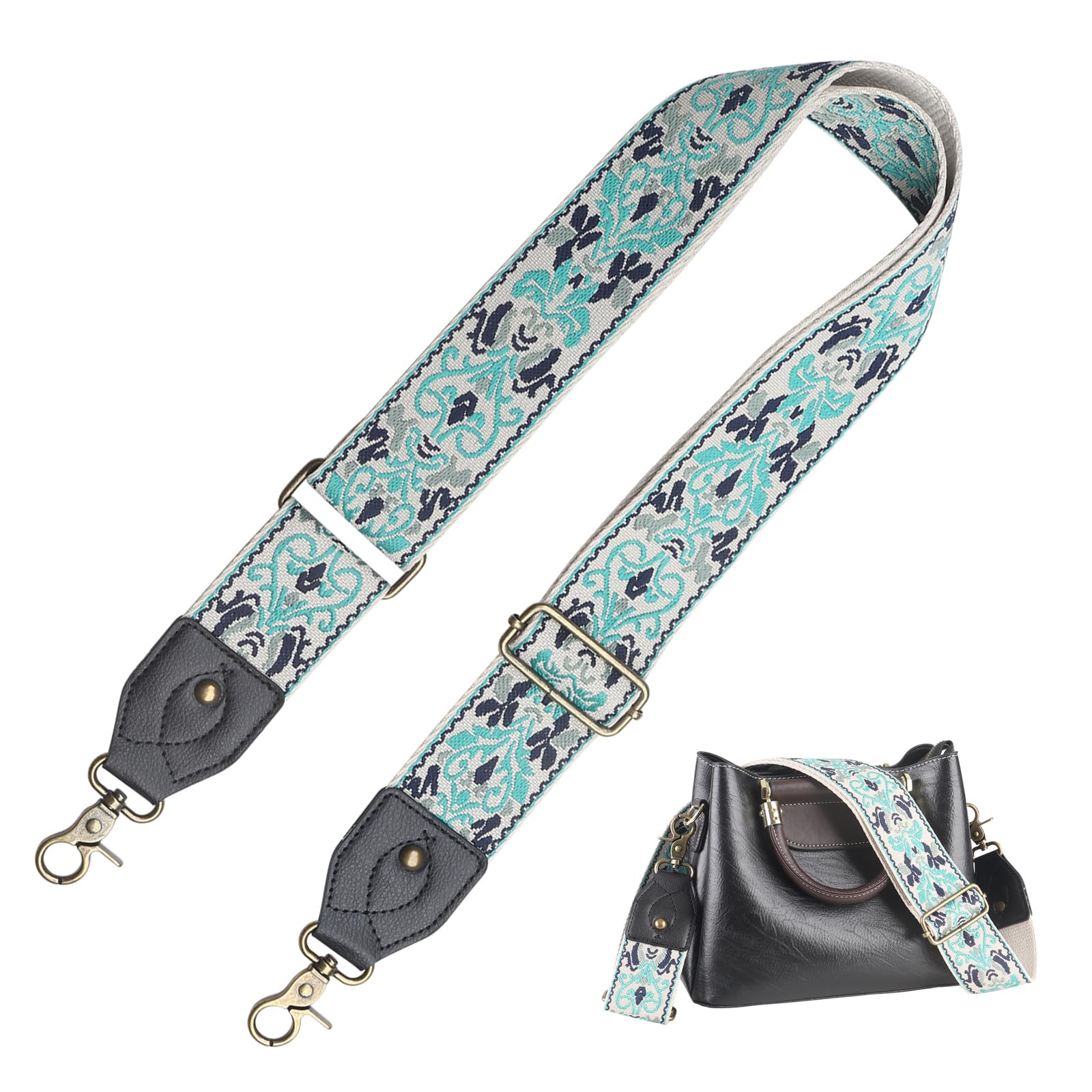 Wide Crossbody Shoulder Strap for Bags - Adjustable Purse Strap Replacement & Guitar Strap - Perfect for Handbags, Totes & Musical Instruments | Durable & Comfortable Bag Accessory