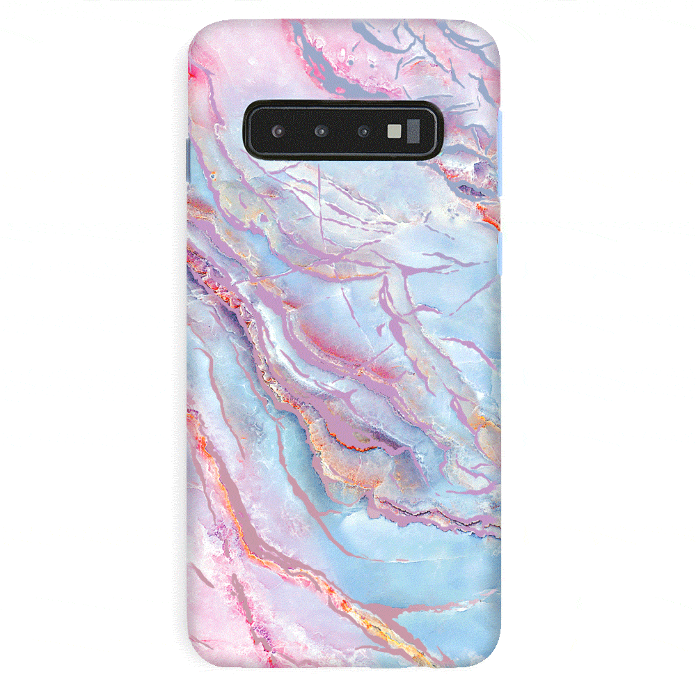 Holo Moonstone Marble Samsung Galaxy Phone Case - Protective Cover for Galaxy S21/S22/S23 Series - Stylish Glitter Design for Everyday Use & Special Occasions