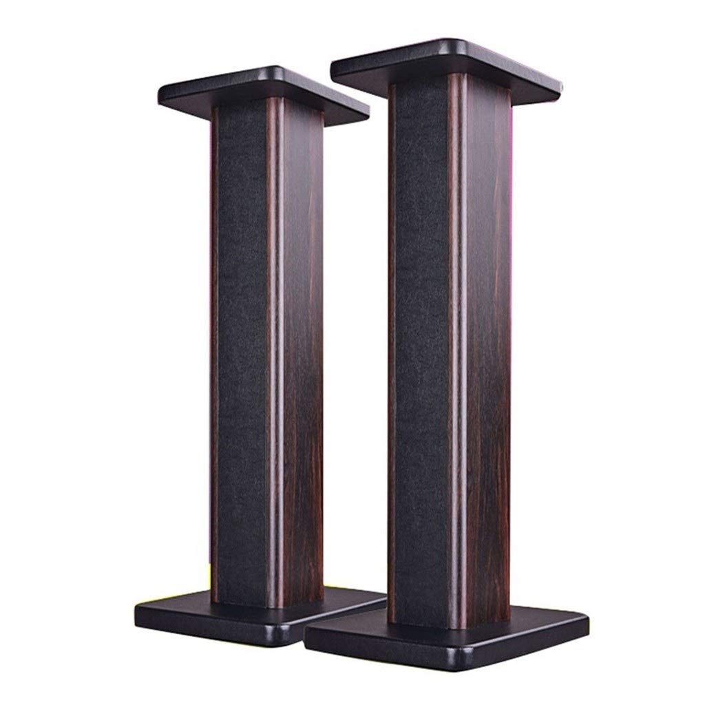 Premium Solid Wood Speaker Stands - Heavy Duty Surround Sound Rack for Home Theater, Bookshelf & Floor Speakers (24x28x15cm, Sand Fillable, Brown) - Perfect for Living Room, Studio & Home Audio Setup