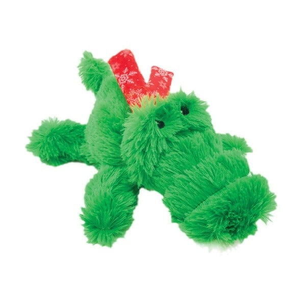 KONG Cozie Holiday Alligator Small Dog Toy - Chew-Resistant Plush for Puppies & Small Breeds - Perfect for Christmas Stocking Stuffers & Playtime Fun