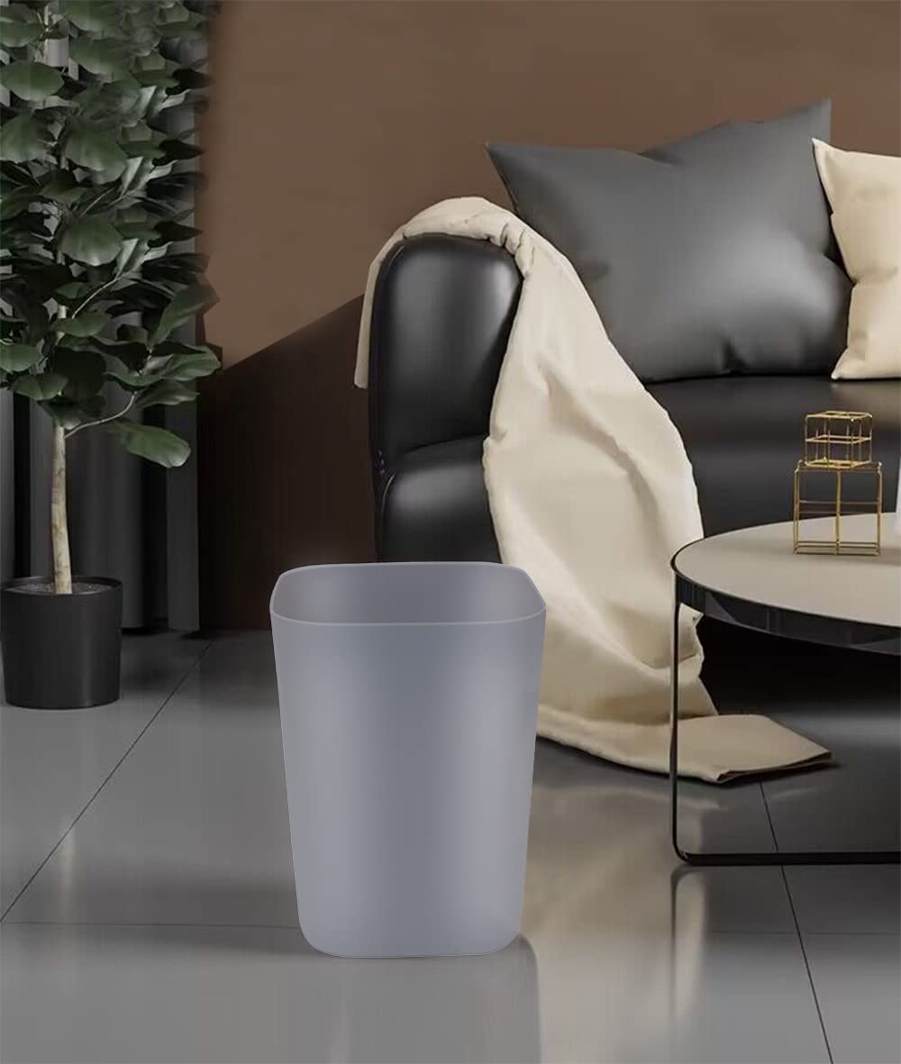 2 Gallon Small Square Trash Can - Compact Waste Bin for Bathroom, Bedroom, Kitchen Counter & Under Sink - Space-Saving Gray Garbage Bin (Perfect for Small Spaces, Office, Dorm & RV Use)