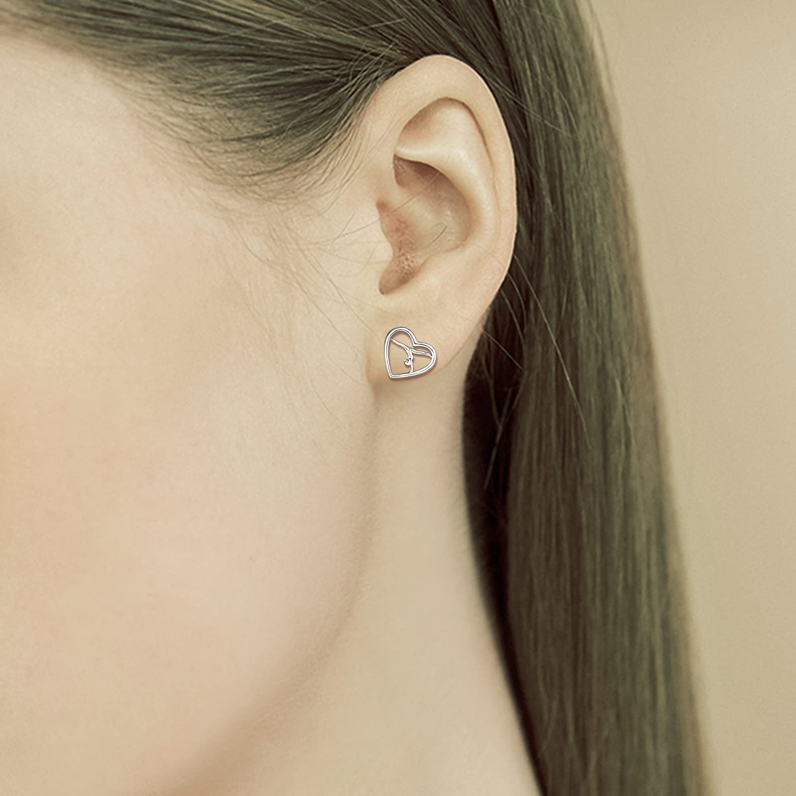 Sterling Silver Gymnastics Earrings - USA Team Jewelry Gift for Women & Girls | Perfect for Ballet, Birthdays & Christmas