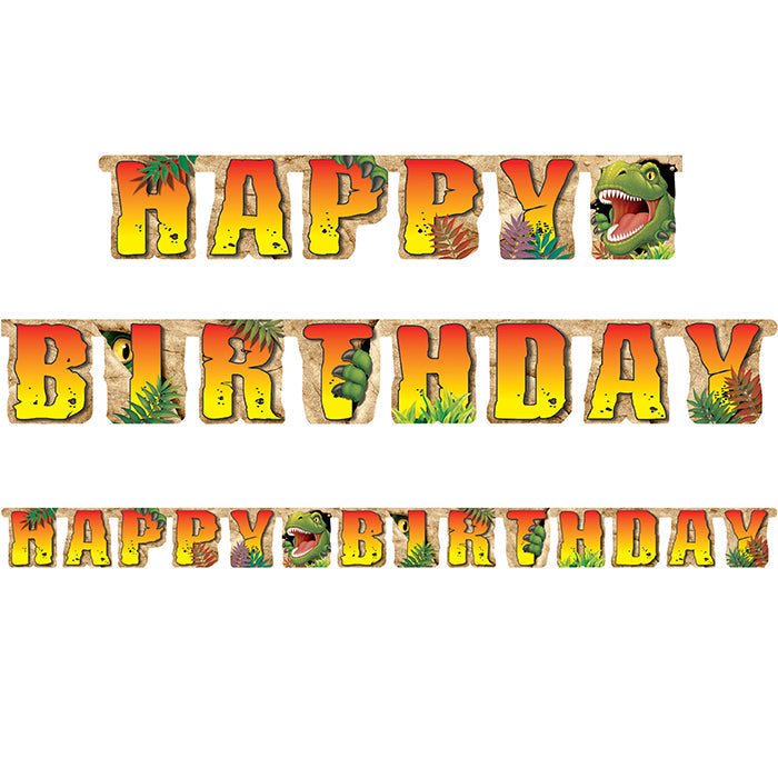 12-Piece Bulk Dino Blast Party Banners - Dinosaur Theme Birthday Decorations for Kids, Classroom, Baby Shower & Jurassic Themed Events