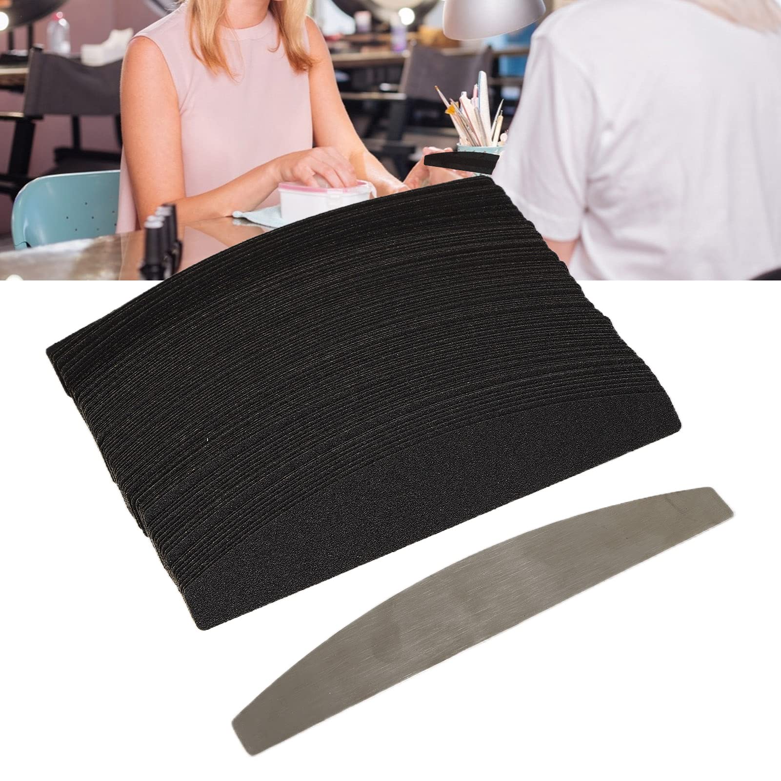 Professional Stainless Steel Nail Files with Sticky Base - Durable Emery Boards for Beginners & Experts - Perfect for Nail Salons, Home Manicures & DIY Nail Care