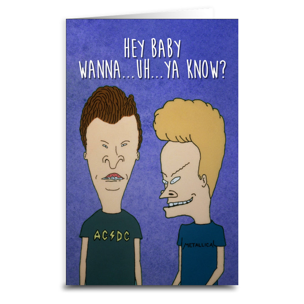 Beavis and Butt-Head 'Hey Baby' Funny Greeting Card - Perfect for Birthdays, Anniversaries & Pop Culture Fans