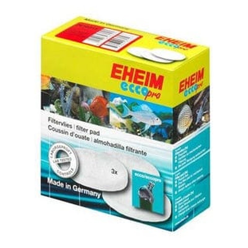Eheim Ecco Pro Fine White Wool Filter Pad 3 Pack - Premium Aquarium Mechanical Filtration for Fish Tanks & Ponds | Perfect for Crystal Clear Water & Healthy Fish
