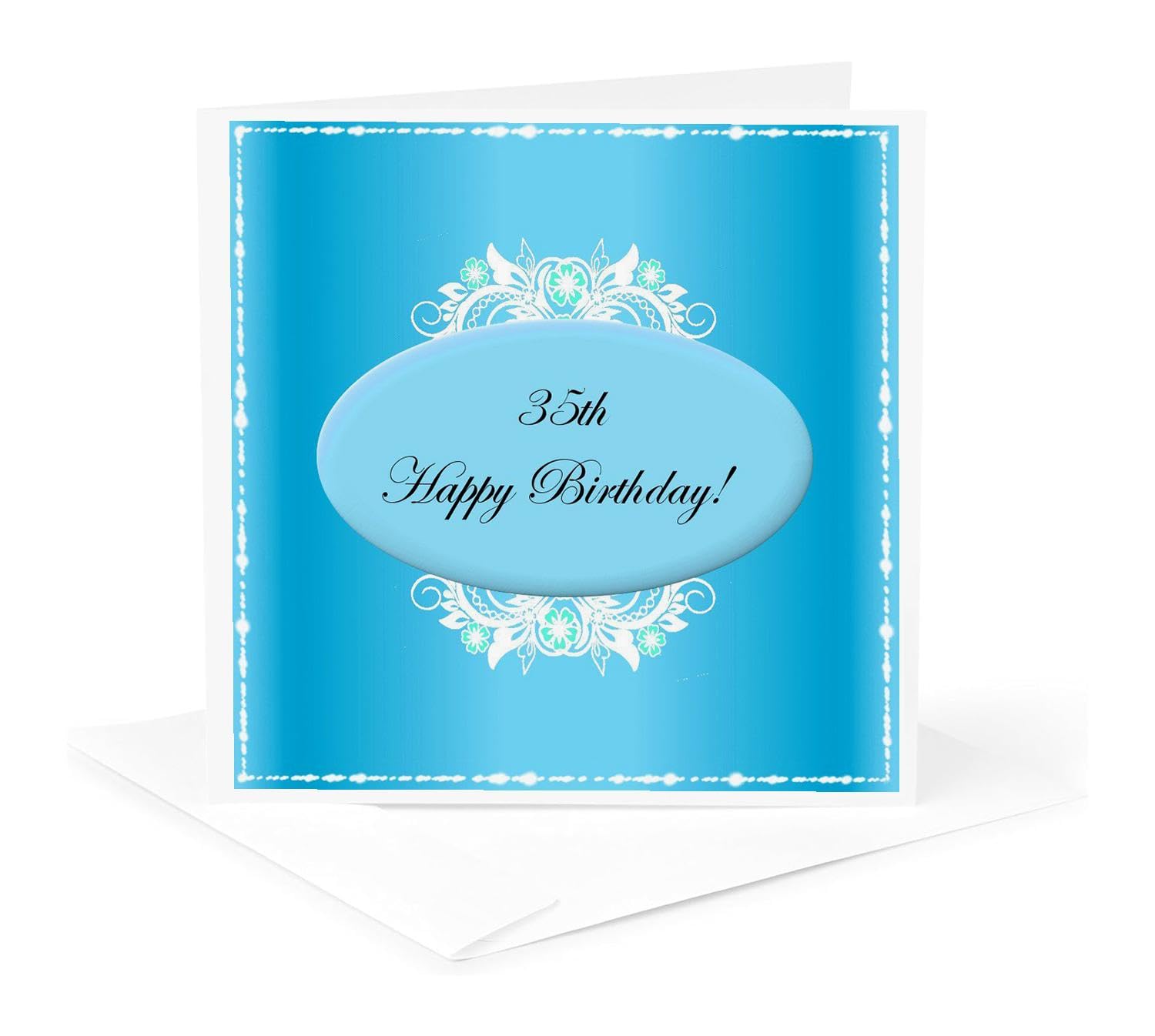 35th Birthday Greeting Card - Elegant Blue Design for Celebrations - Perfect for Anniversaries, Parties & Special Moments