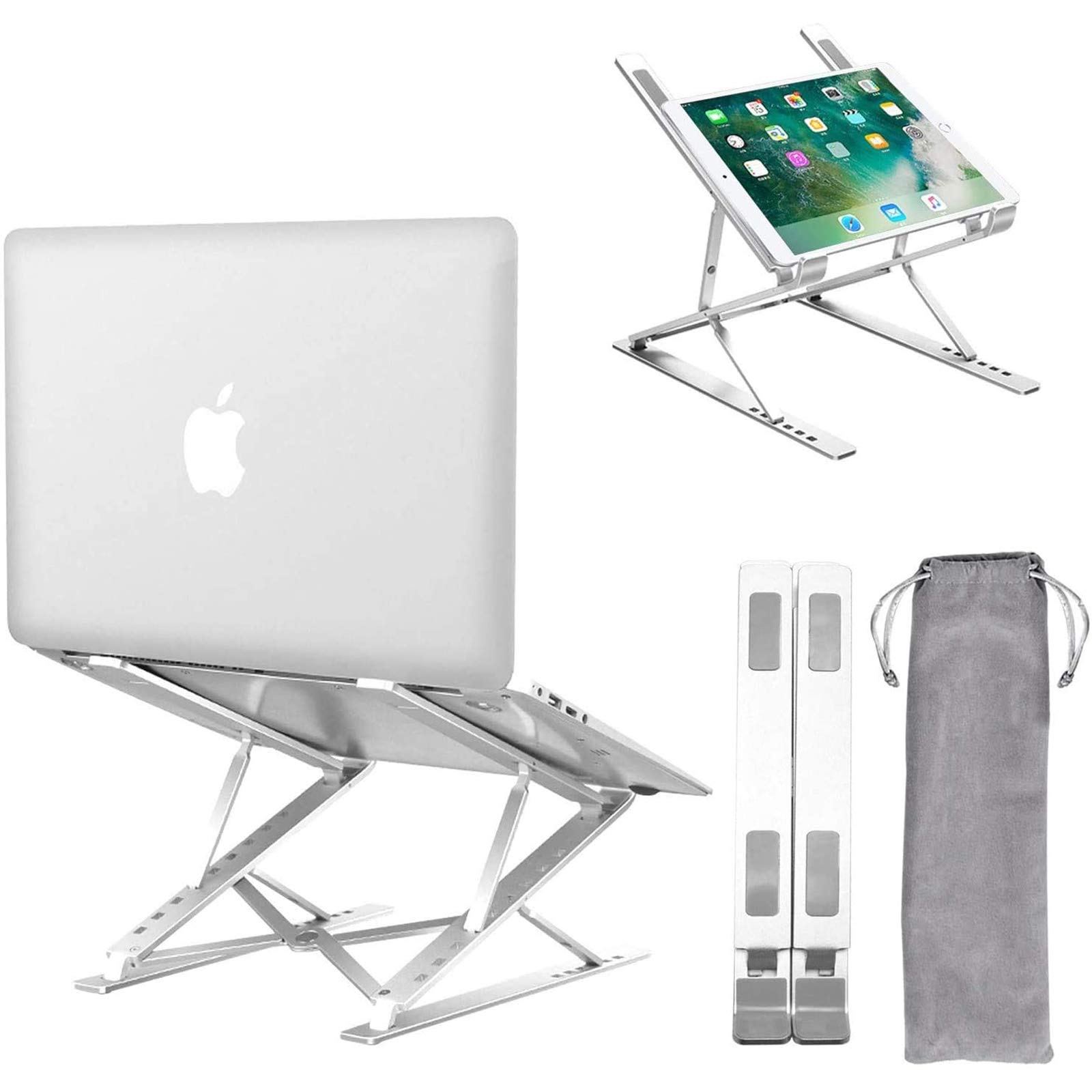 Adjustable Laptop Stand - 15 Height Levels, Foldable & Portable Notebook Riser for MacBook Pro/Air, iPad, Dell, HP (Home Office, Gaming & Workstation Use)