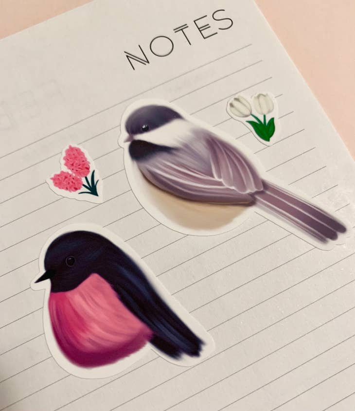 Colorful Bird Vinyl Sticker Sheets - Waterproof & Durable Decals for Laptops, Water Bottles, Scrapbooking & DIY Crafts