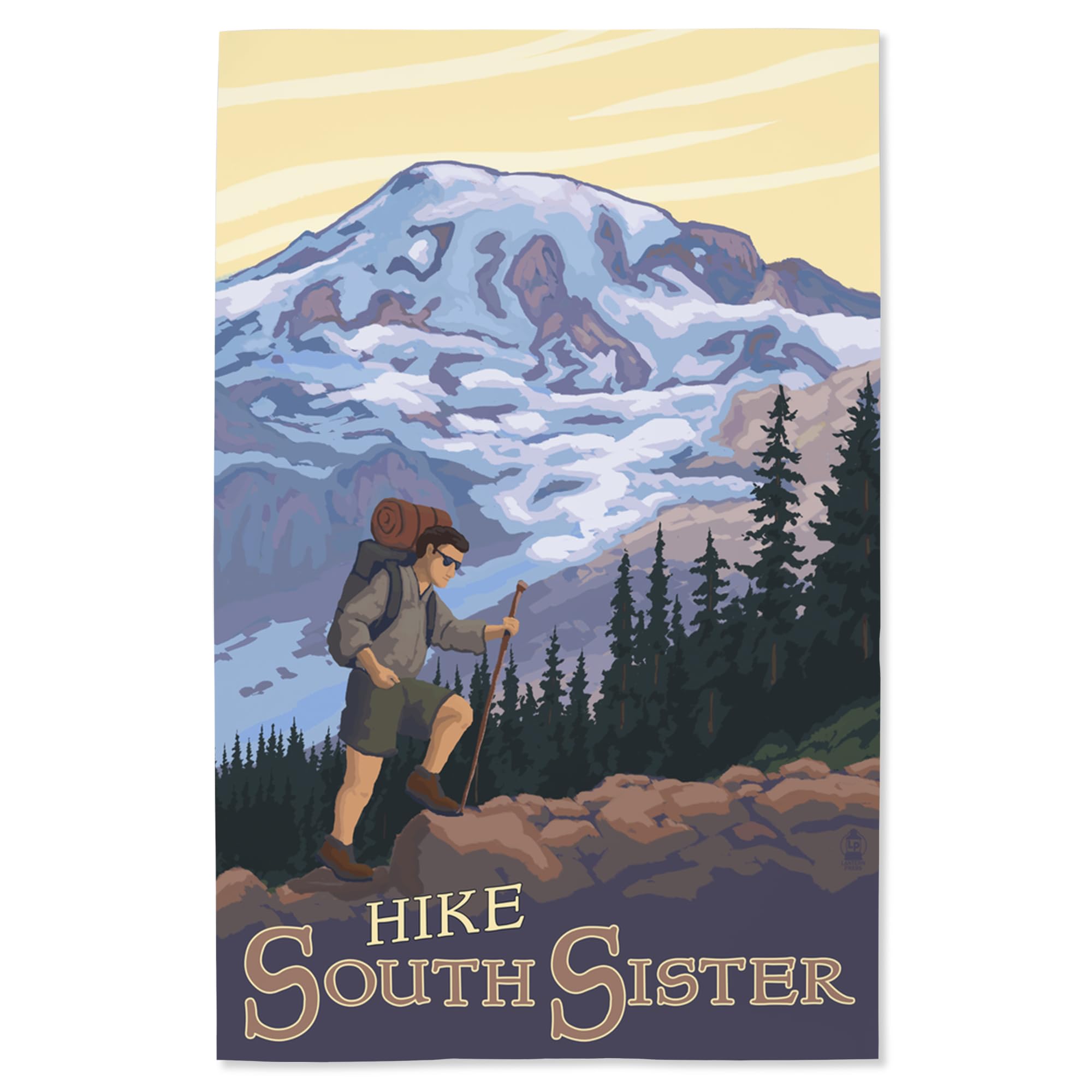 Lantern Press 16x24 Inch Giclee Print - South Sister Oregon Hiking Landscape Wall Art - Perfect for Home Decor, Office & Cabin Wall Decor