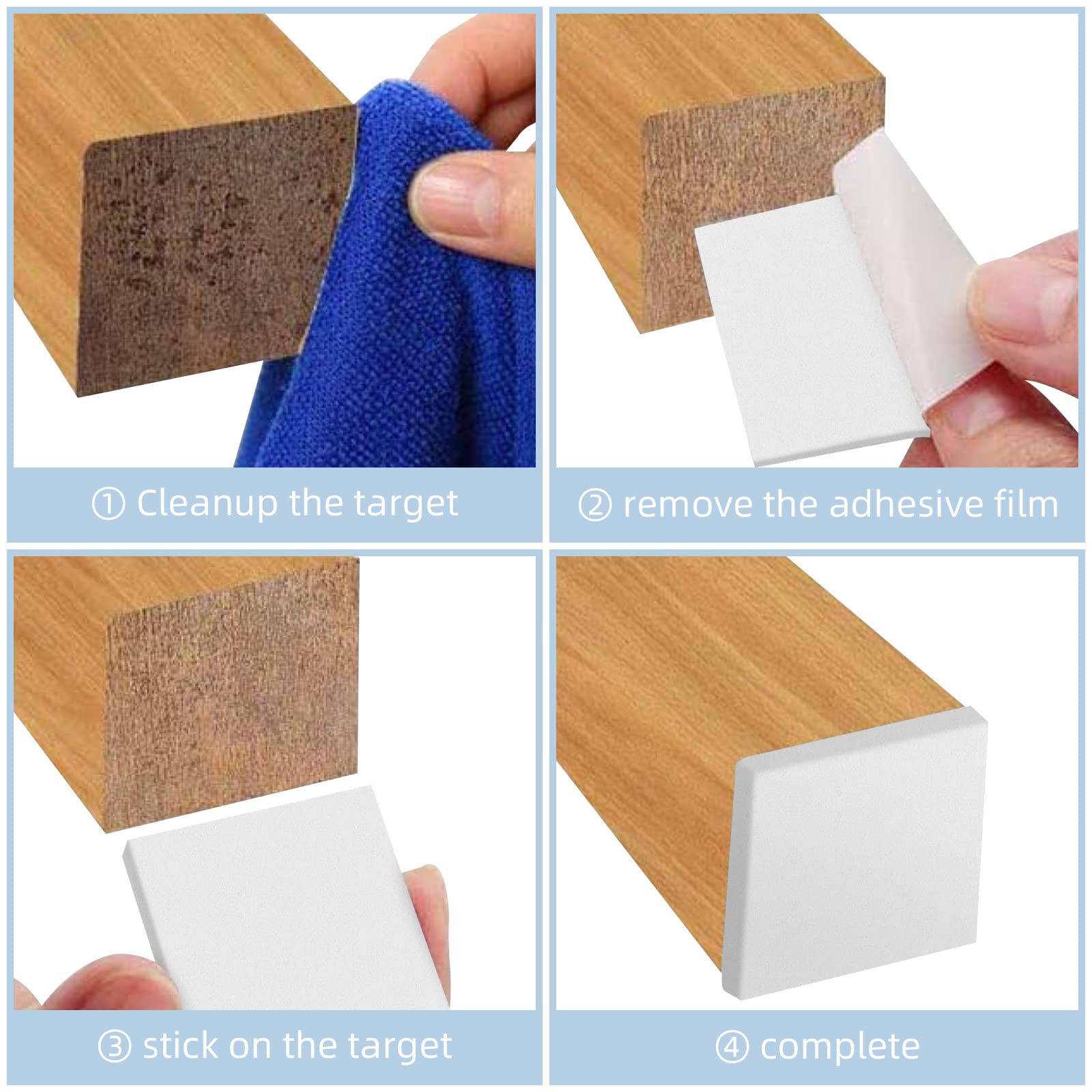 Self-Adhesive Felt Furniture Pads 10-Pack - Cuttable Anti-Scratch Floor Protectors for Chair Legs & Furniture Feet - Hardwood Floor Safe (White) - Perfect for Living Room, Office & Dining Room Furniture Protection