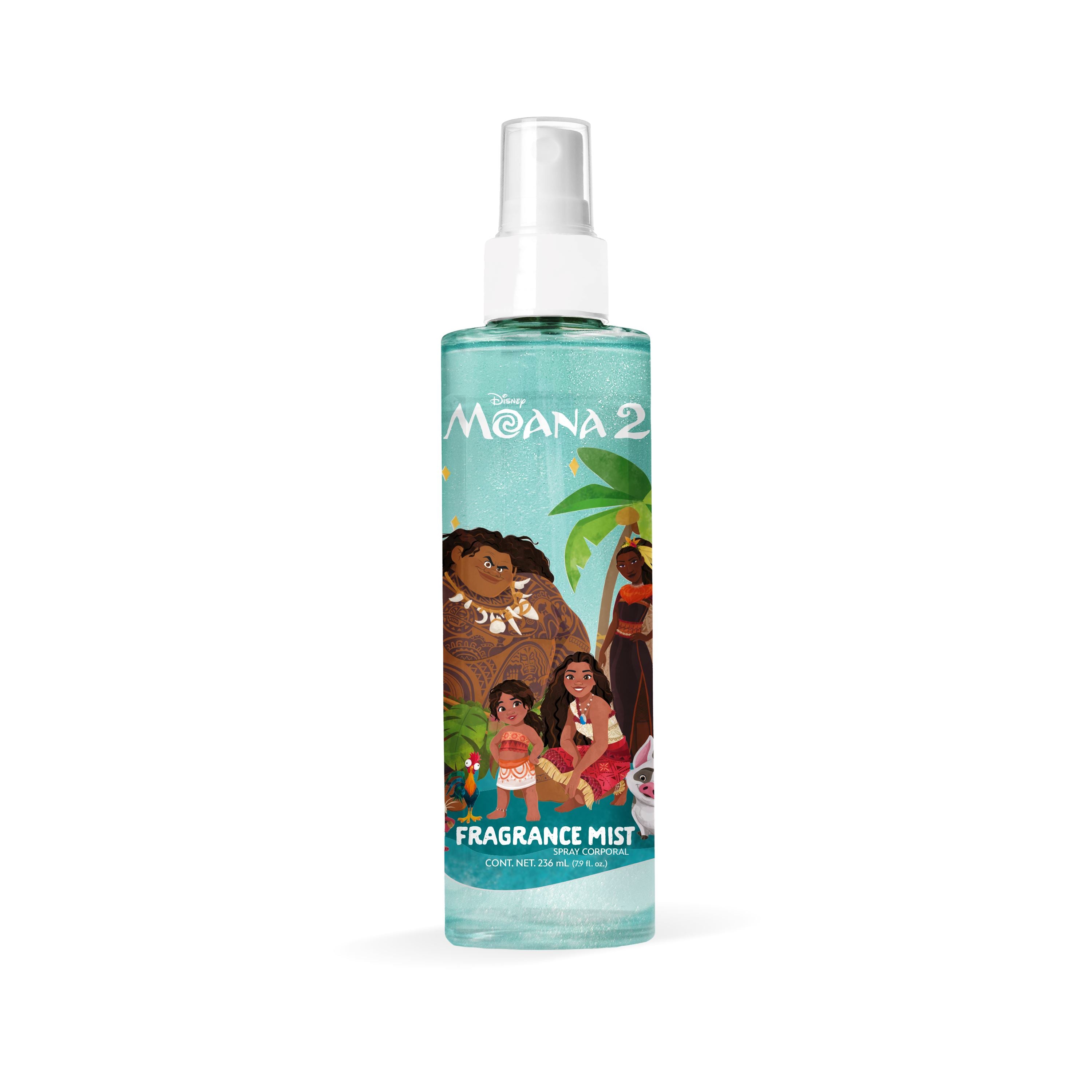 Moana 2 Family Glitter Fragrance Body Mist - 8oz/236mL - Shimmering Tropical Scent for Women & Teens - Perfect for Parties, Beach Days & Gift Giving