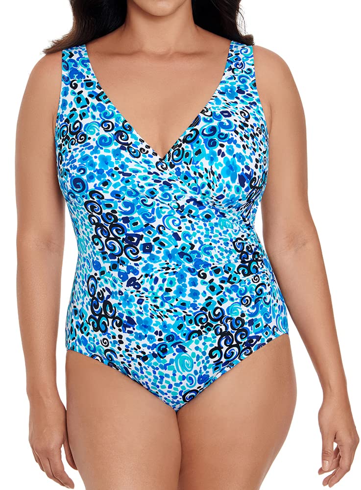 Longitude Women's One Piece Swimsuit - Side Shirred Bandeau Bikini Top with Soft Cups | Beachwear, Pool Party, Vacation Swimwear for Summer