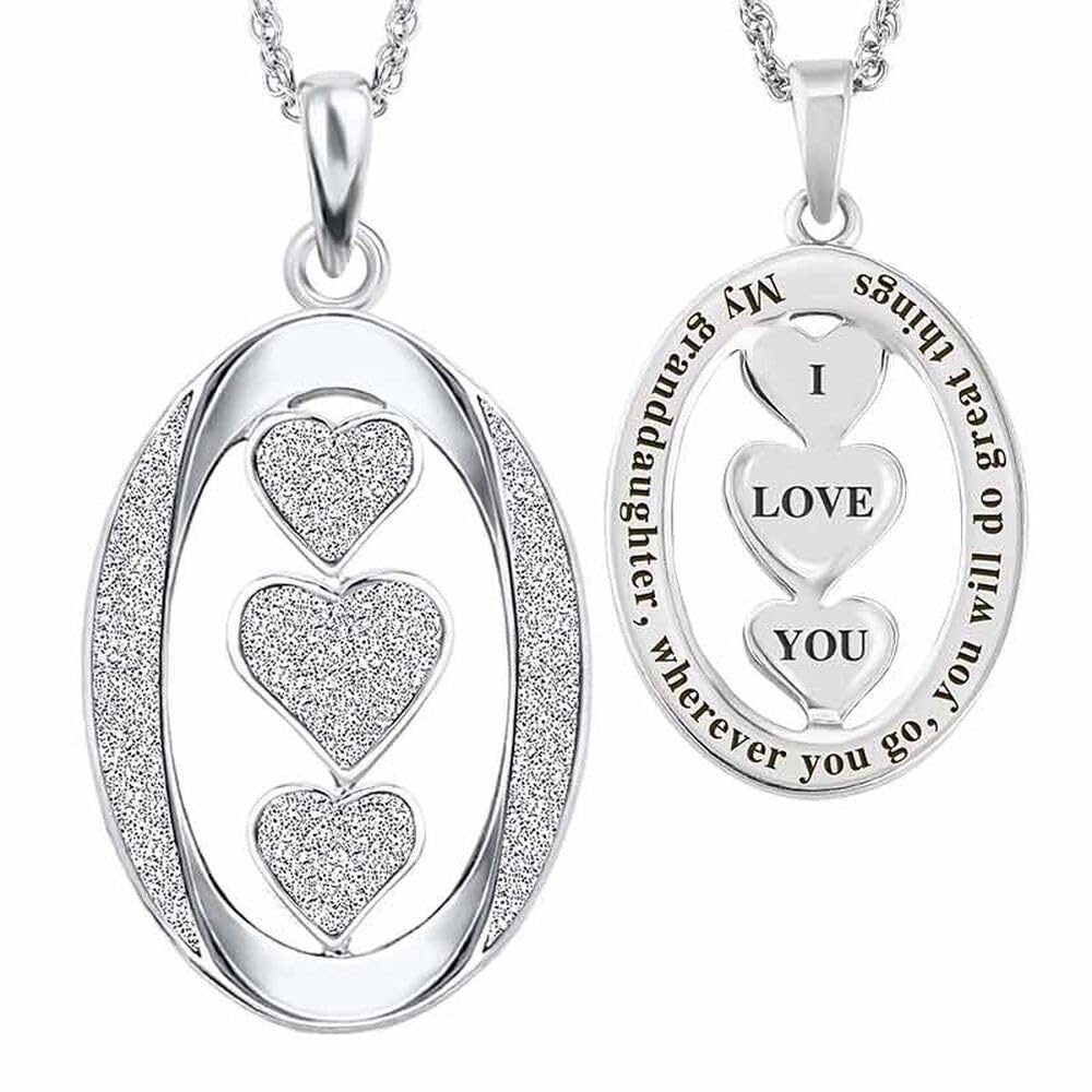 Danbury Mint Silver Graduation Pendant for Granddaughter - Elegant Jewelry Gift for High School & College Graduation - Engraved Keepsake Necklace #6305-0017 | Perfect for Ceremonies, Parties & Special Occasions